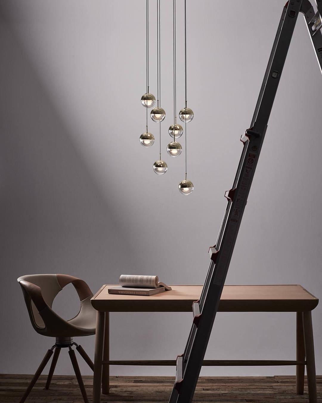 Zaneth Pendant Lamp Steel Glass Multi Drop Minimalist Staircase-Neutral Decor