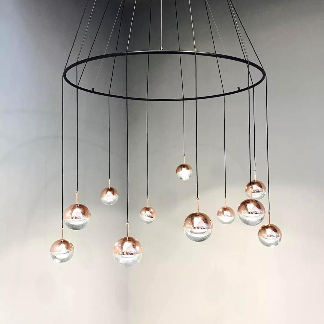 Zaneth Pendant Lamp Steel Glass Multi Drop Minimalist Staircase-Neutral Decor