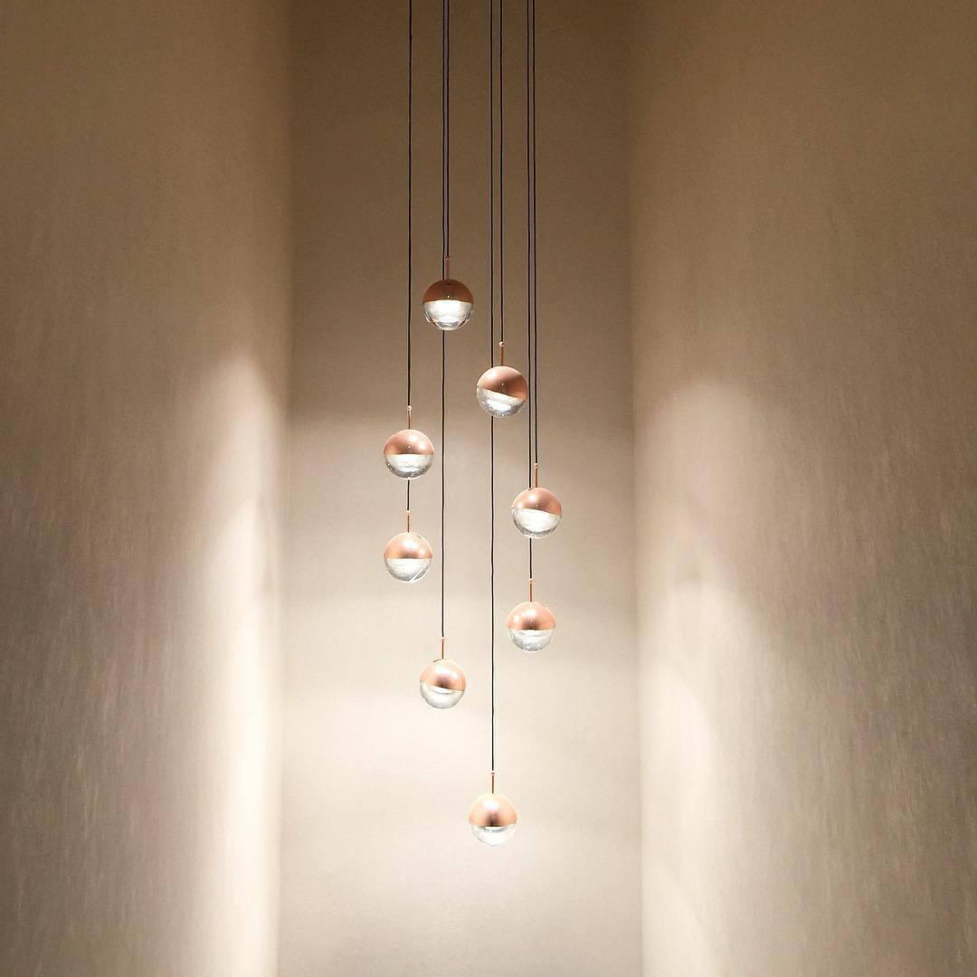 Zaneth Pendant Lamp Steel Glass Multi Drop Minimalist Staircase-Neutral Decor