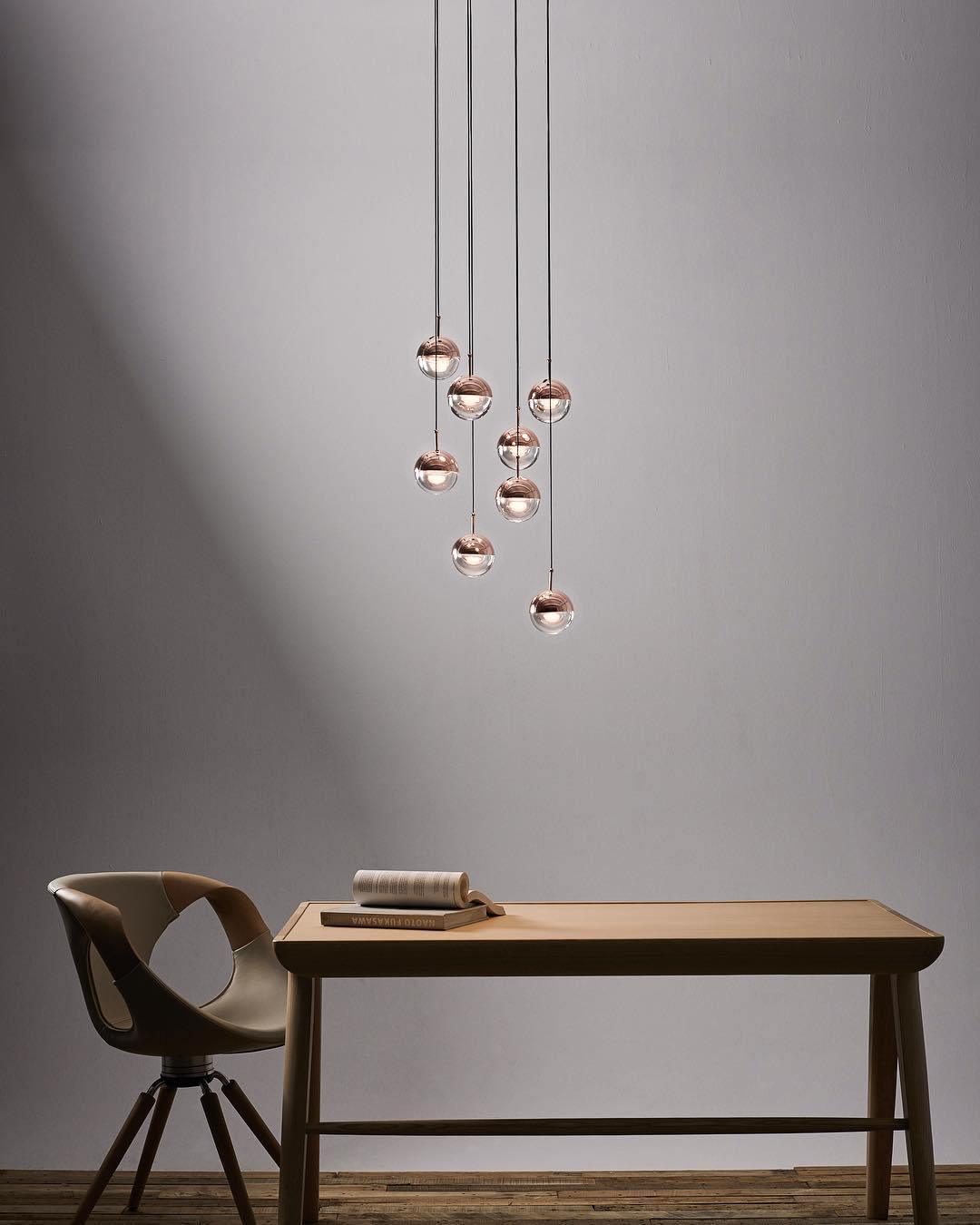 Zaneth Pendant Lamp Steel Glass Multi Drop Minimalist Staircase-Neutral Decor