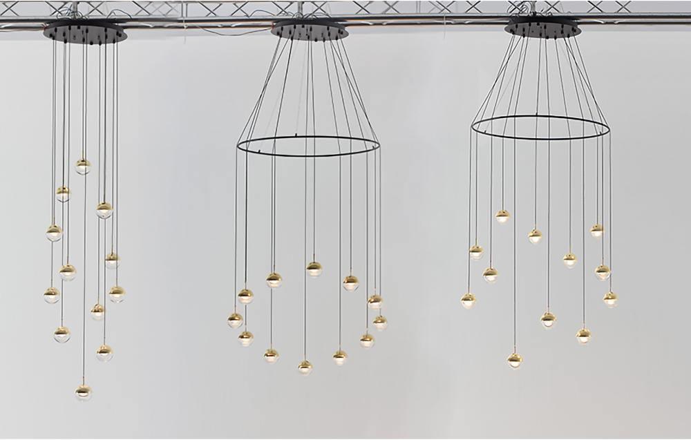 Zaneth Pendant Lamp Steel Glass Multi Drop Minimalist Staircase-Neutral Decor