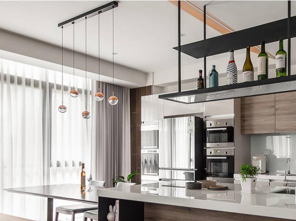 Zaneth Pendant Lamp Steel Glass Multi Drop Minimalist Staircase-Neutral Decor