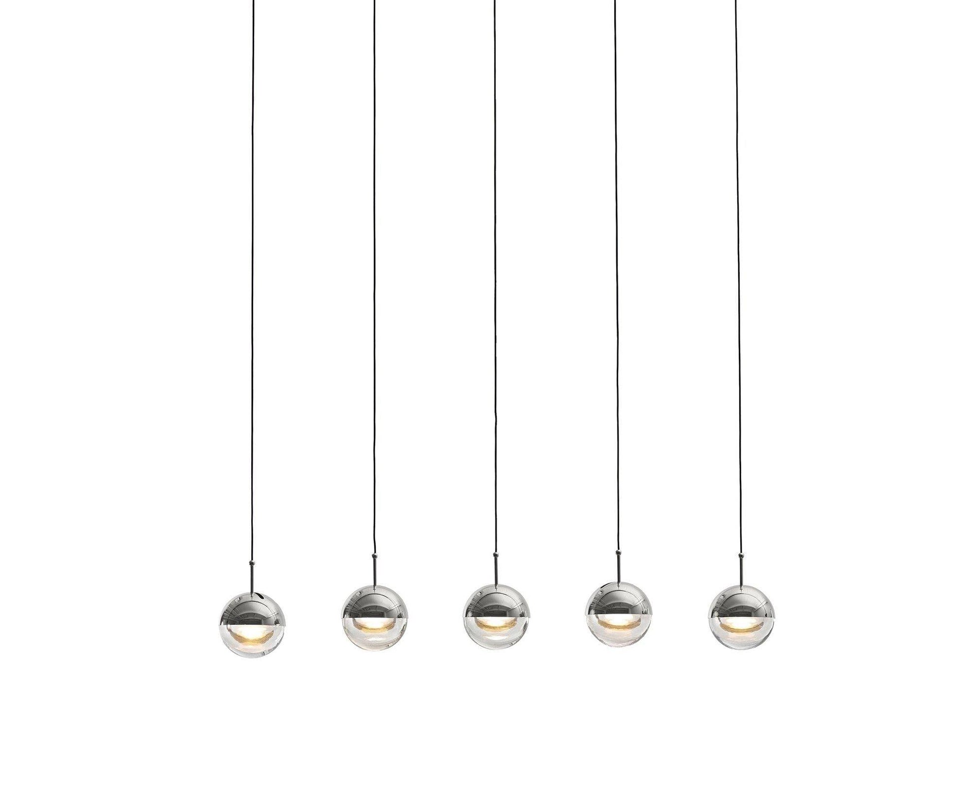 Zaneth Pendant Lamp Steel Glass Multi Drop Minimalist Staircase-Neutral Decor