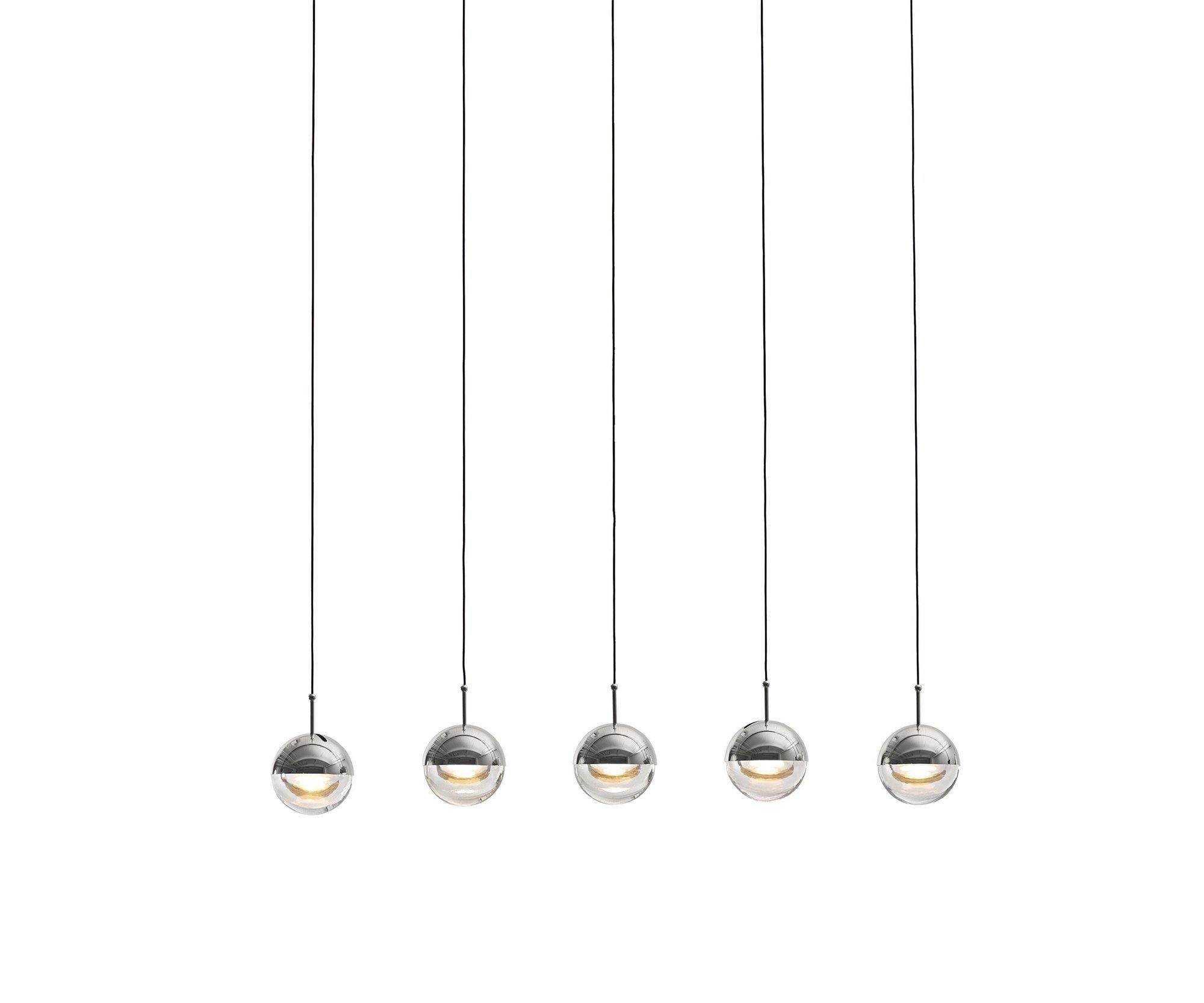 Zaneth Pendant Lamp Steel Glass Multi Drop Minimalist Staircase-Neutral Decor