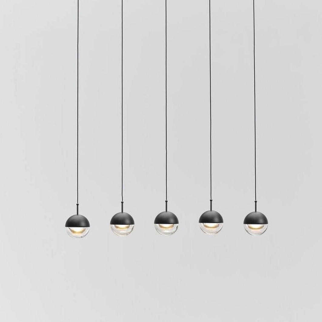Zaneth Pendant Lamp Steel Glass Multi Drop Minimalist Staircase-Neutral Decor
