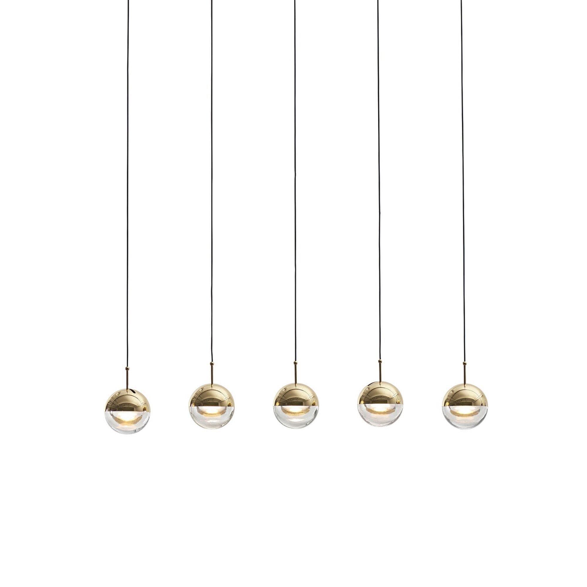 Zaneth Pendant Lamp Steel Glass Multi Drop Minimalist Staircase-Neutral Decor