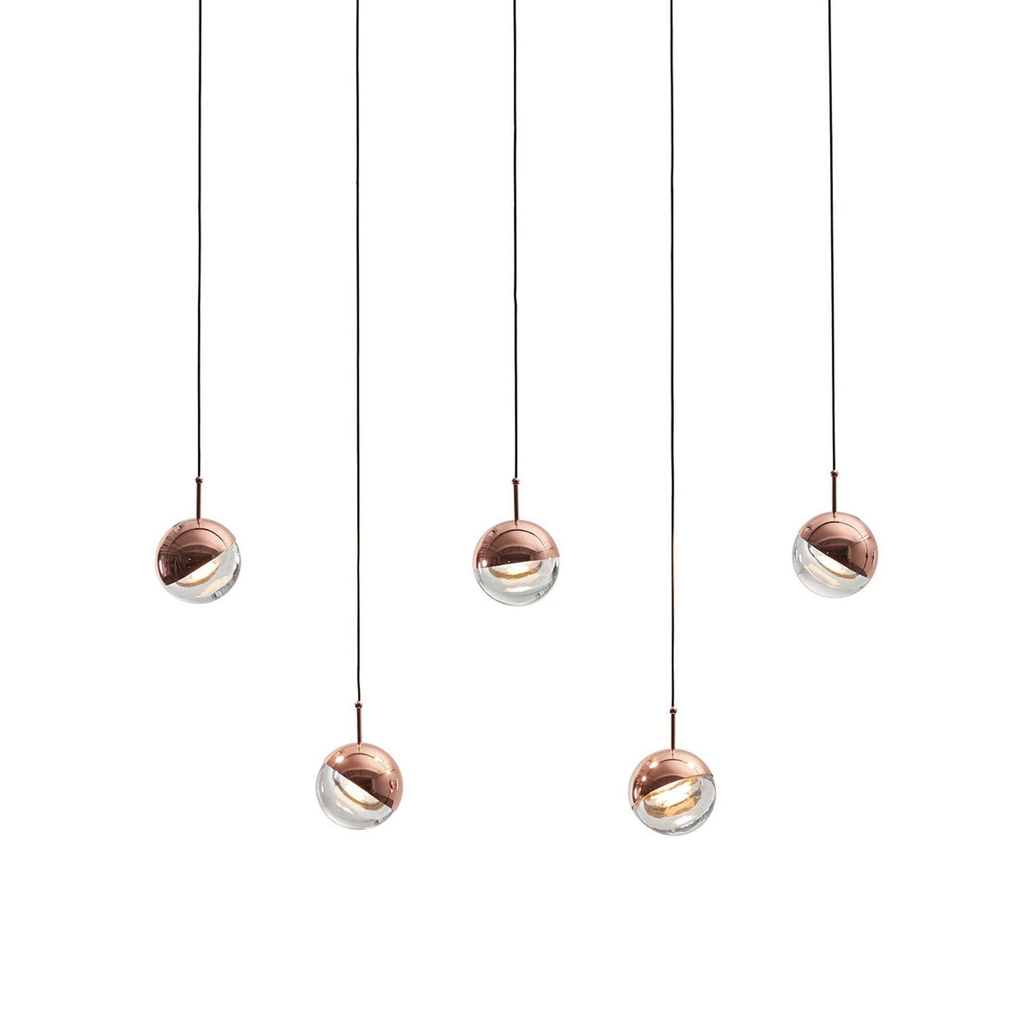 Zaneth Pendant Lamp Steel Glass Multi Drop Minimalist Staircase-Neutral Decor
