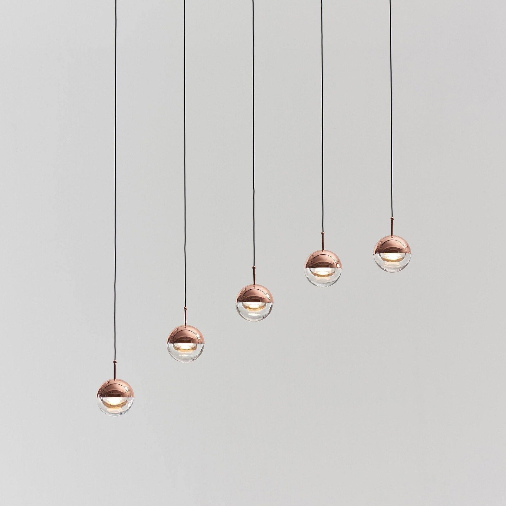 Zaneth Pendant Lamp Steel Glass Multi Drop Minimalist Staircase-Neutral Decor