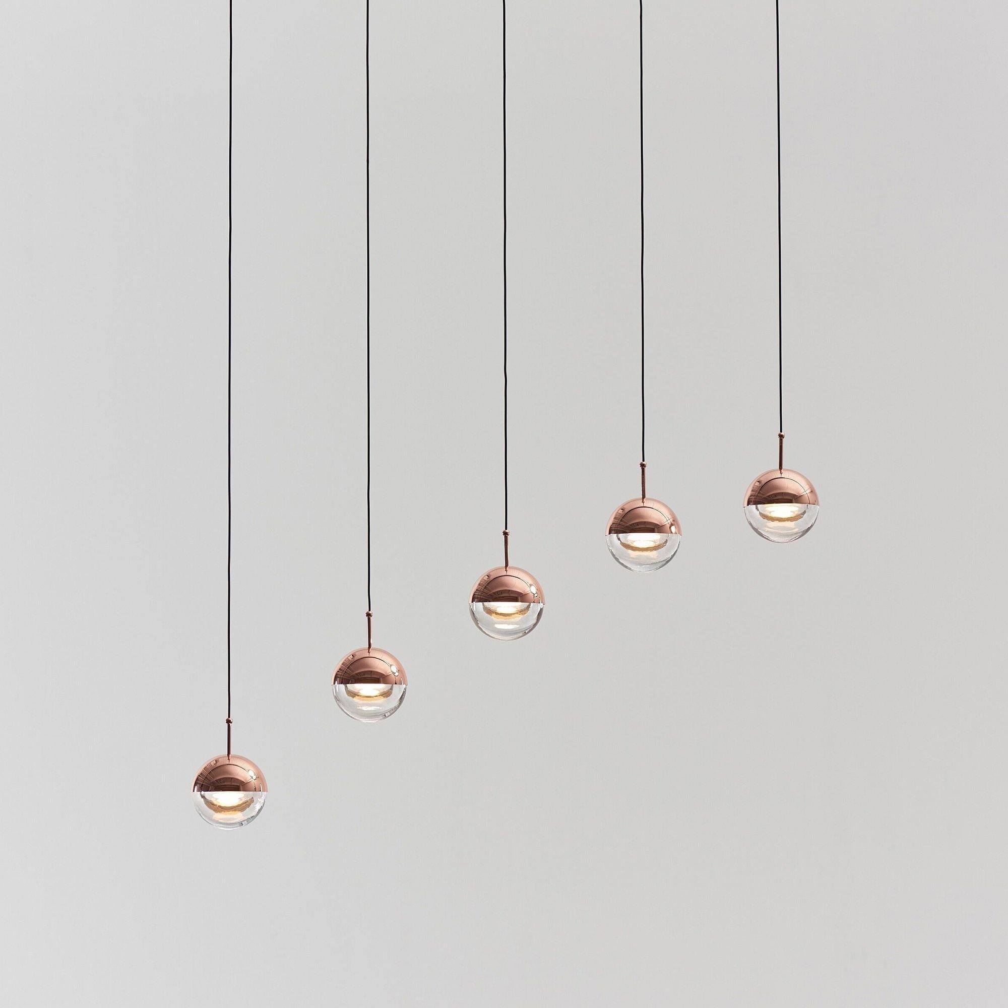 Zaneth Pendant Lamp Steel Glass Multi Drop Minimalist Staircase-Neutral Decor