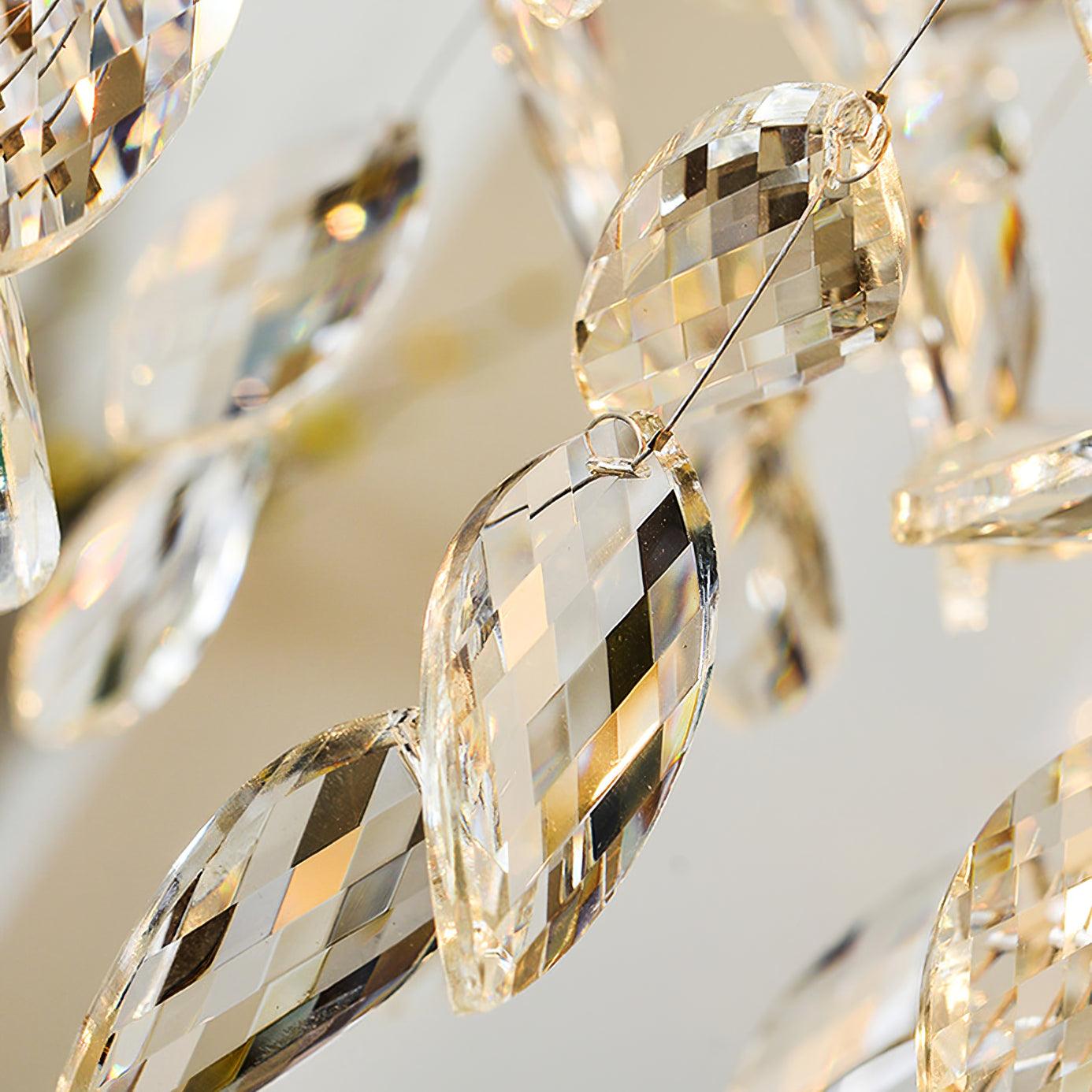 Firnal Chandelier Iron & Crystal Leaf-Neutral Decor
