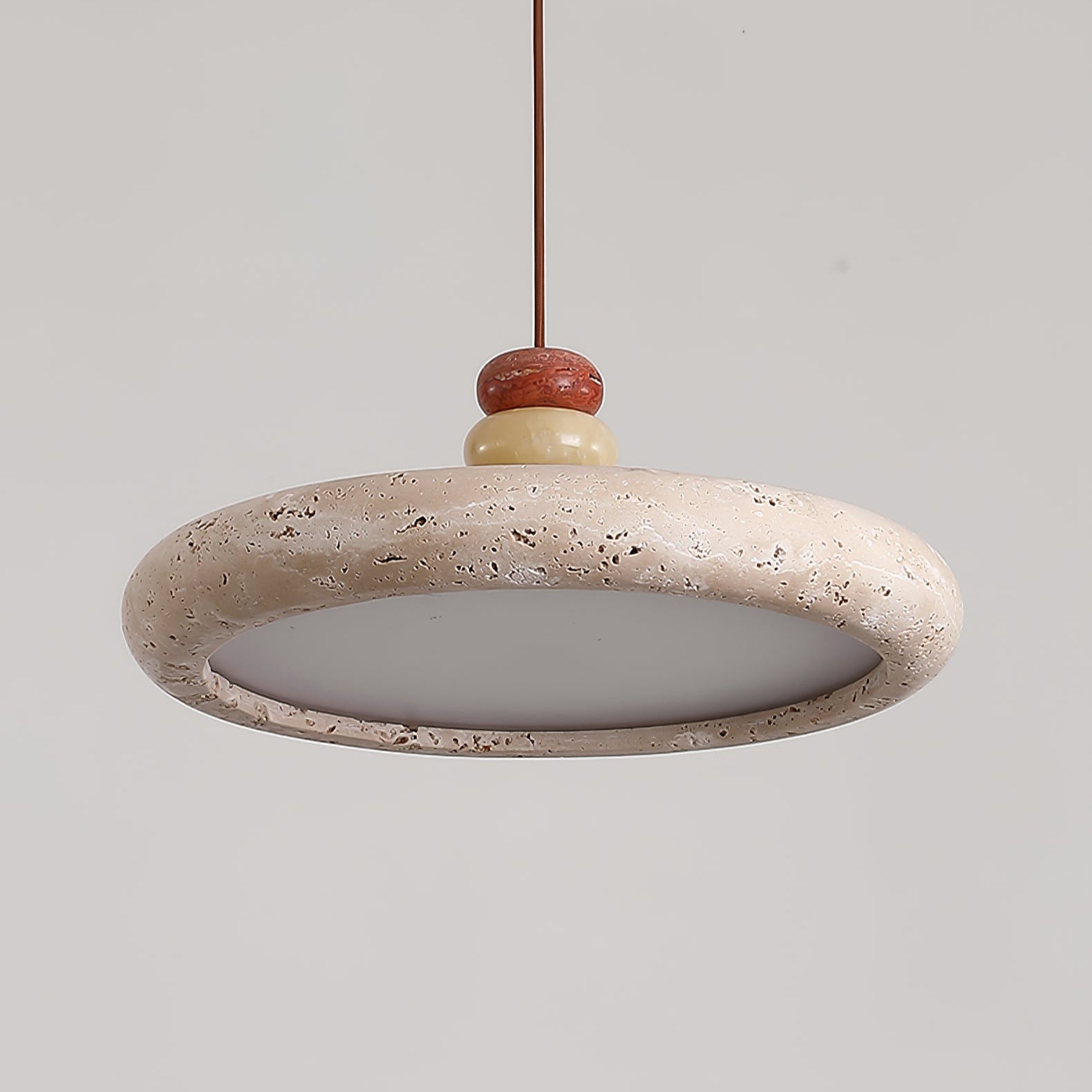 Cuvarora Disc Travertine Pendant Light-Neutral Decor