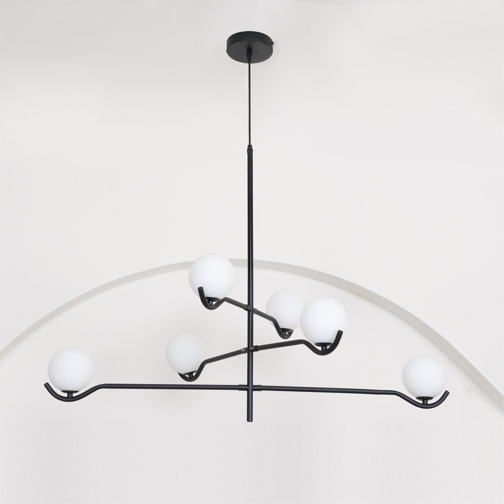 Kominex Pendant Lamp Frame Black Glass-Neutral Decor