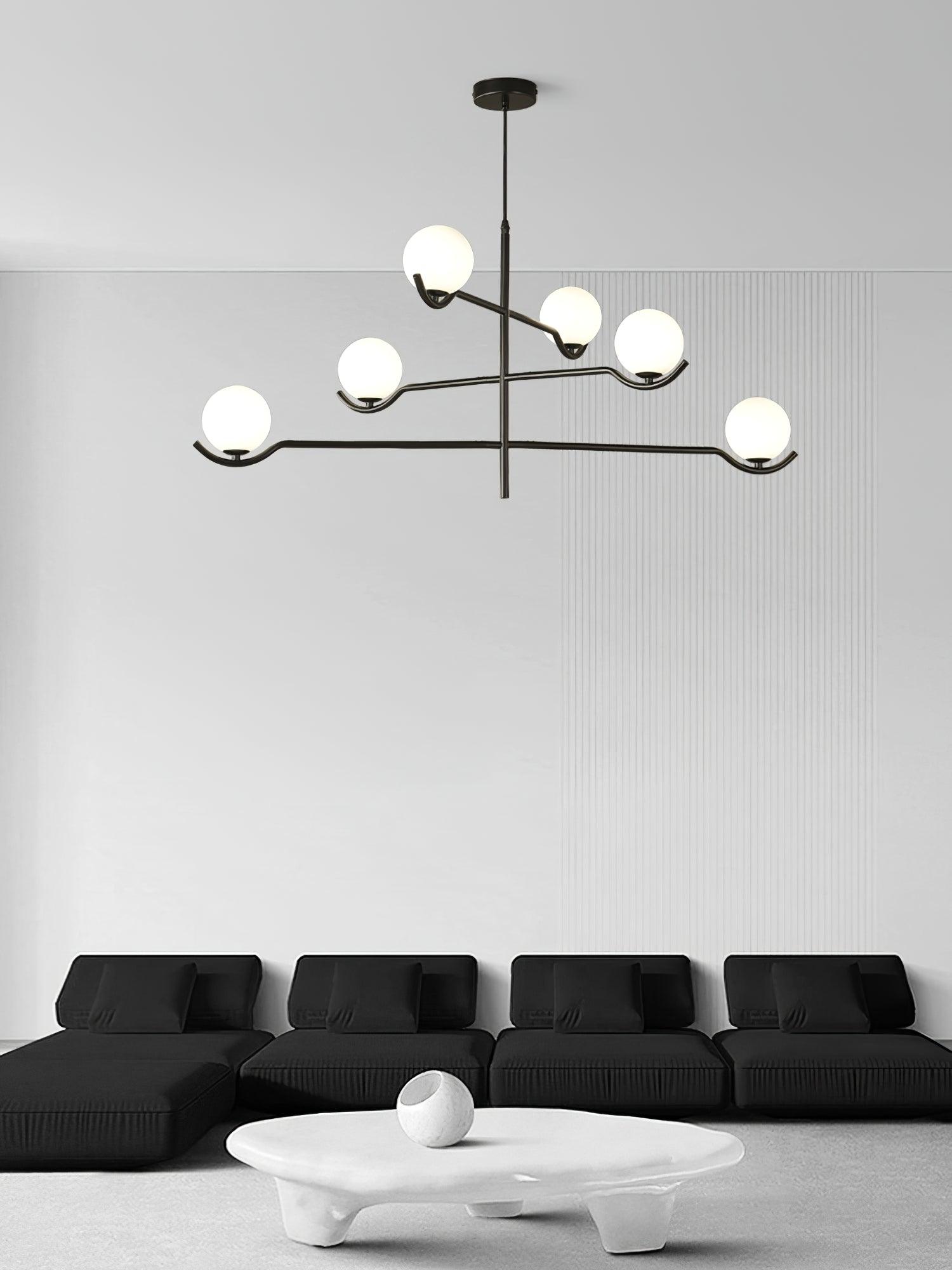 Kominex Pendant Lamp Frame Black Glass-Neutral Decor