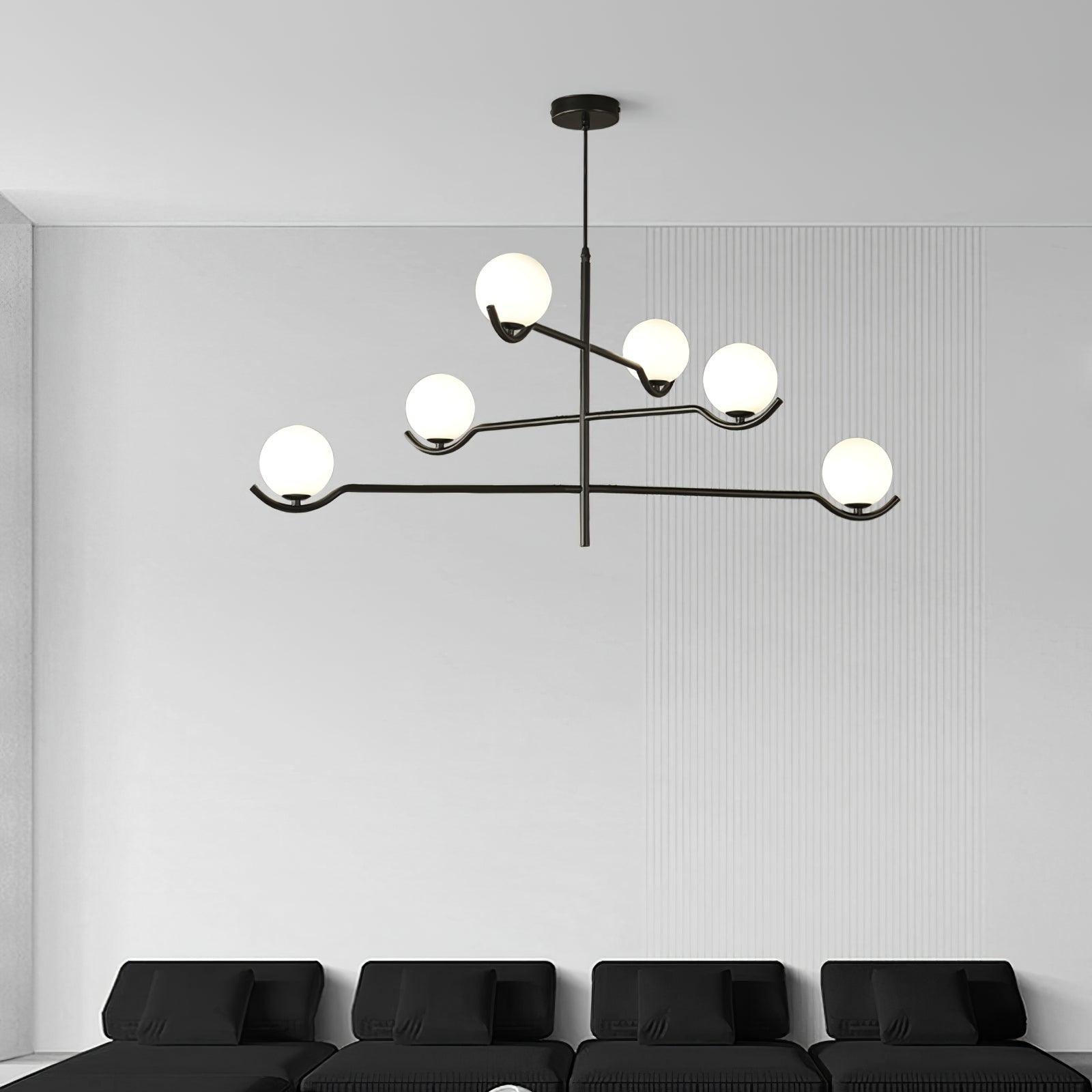 Kominex Pendant Lamp Frame Black Glass-Neutral Decor