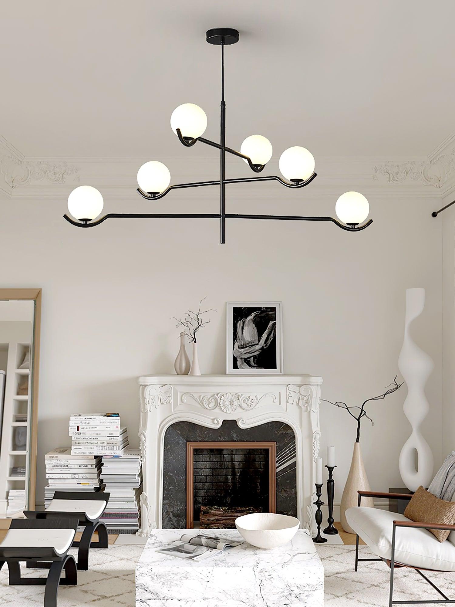 Kominex Pendant Lamp Frame Black Glass-Neutral Decor