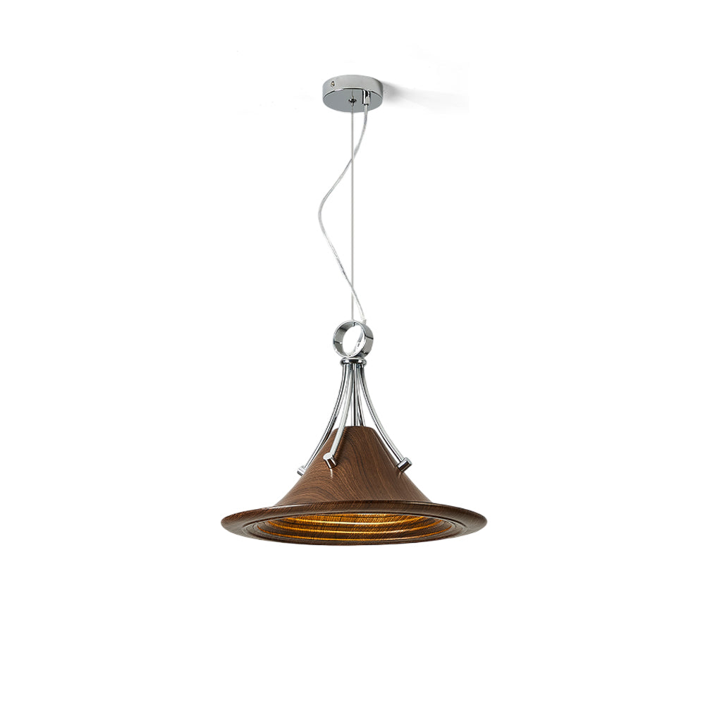 Dottie Pendant Light in Walnut finish hanging in a modern dining room.