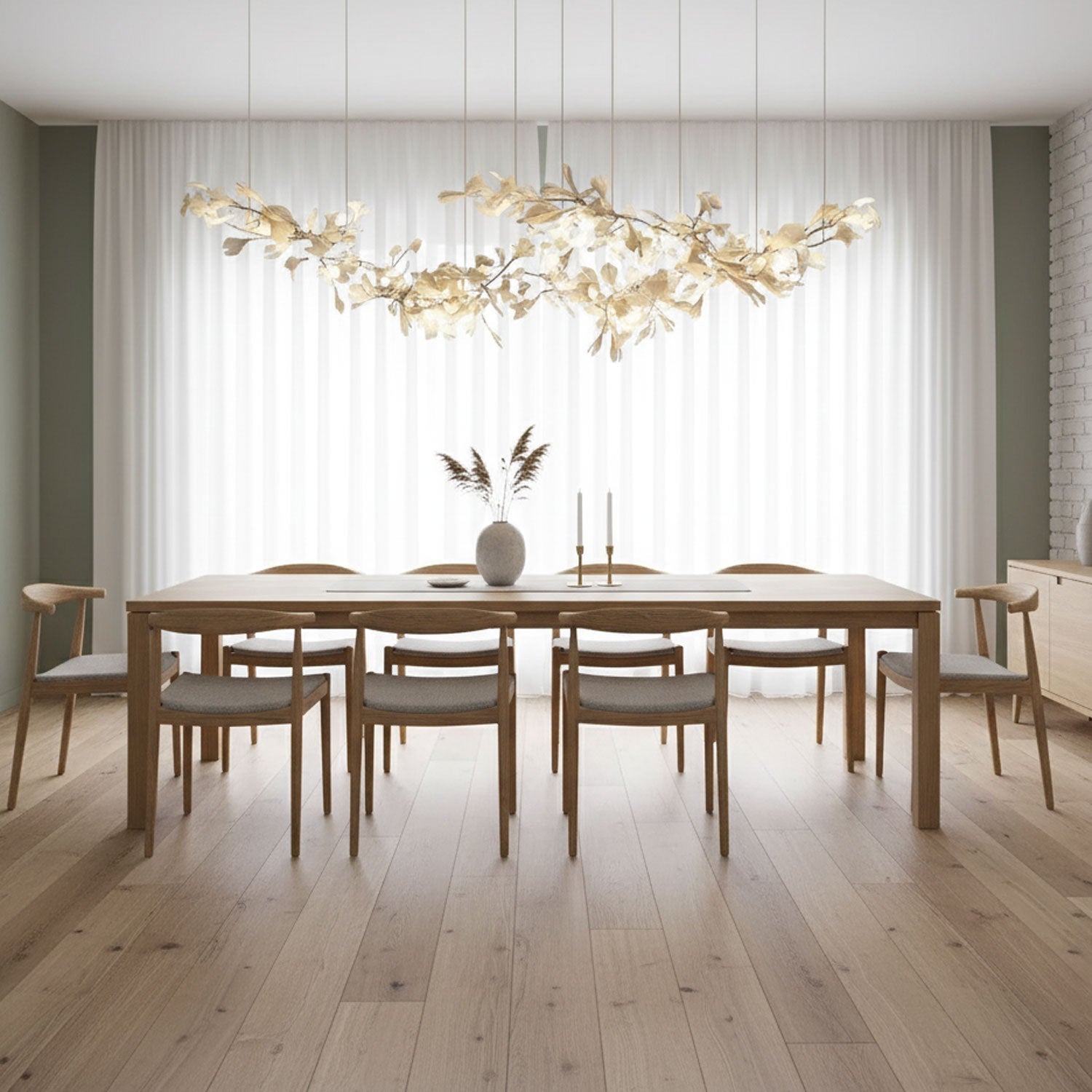 Double Layer Combination Gingko Chandelier-Neutral Decor