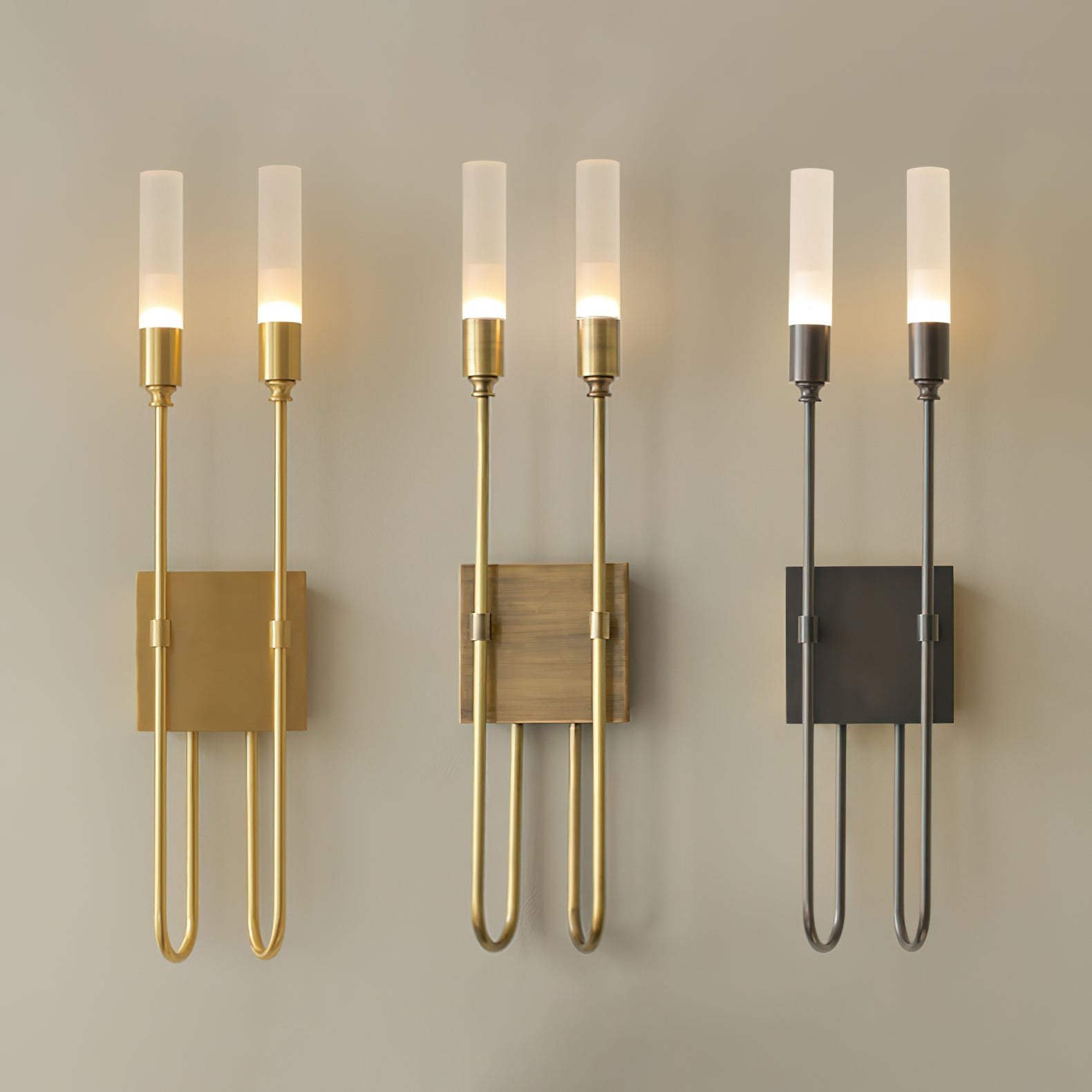 Yvori Wall Lamp Double Rod Minimalist-Neutral Decor