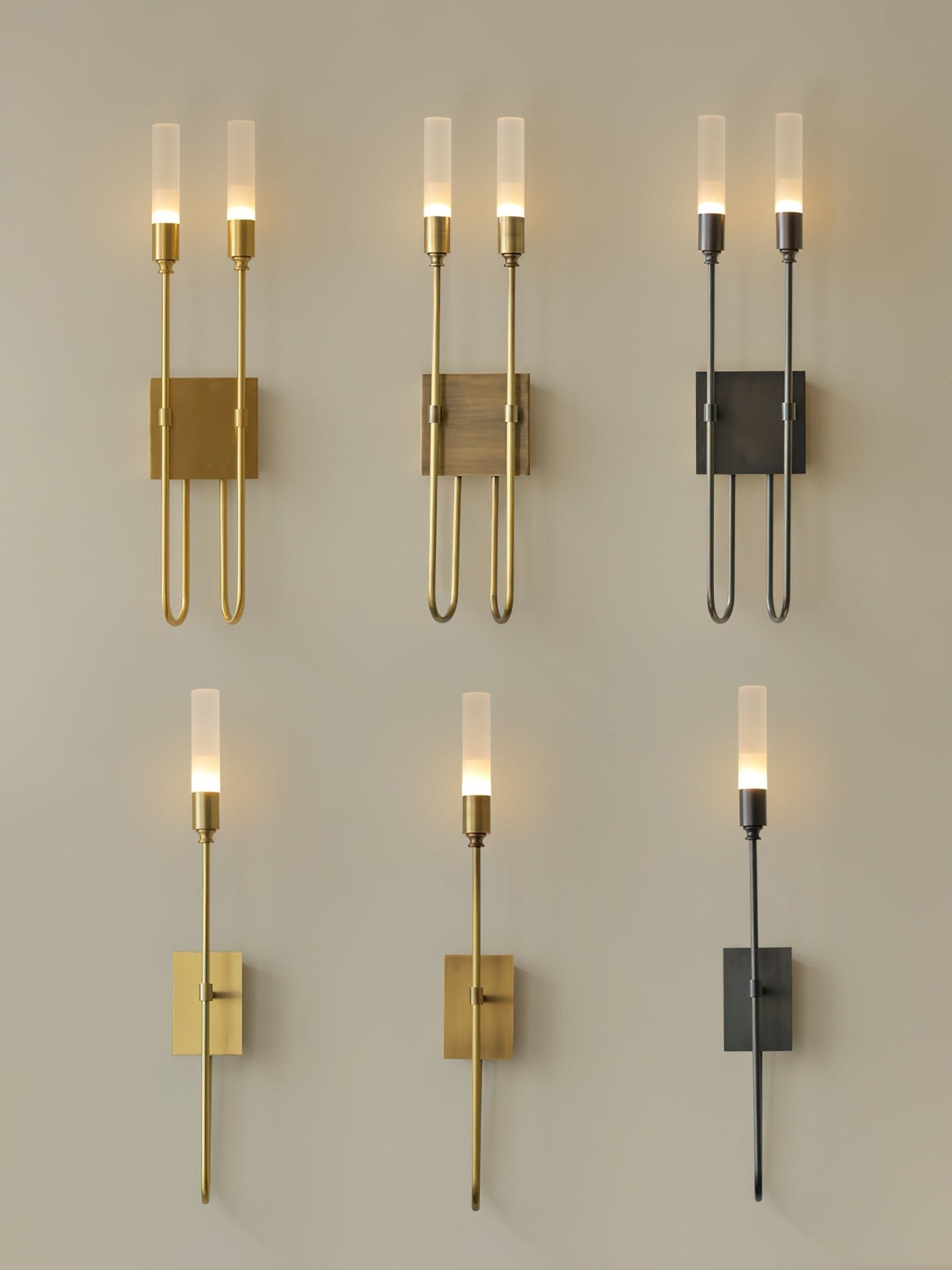 Yvori Wall Lamp Double Rod Minimalist-Neutral Decor