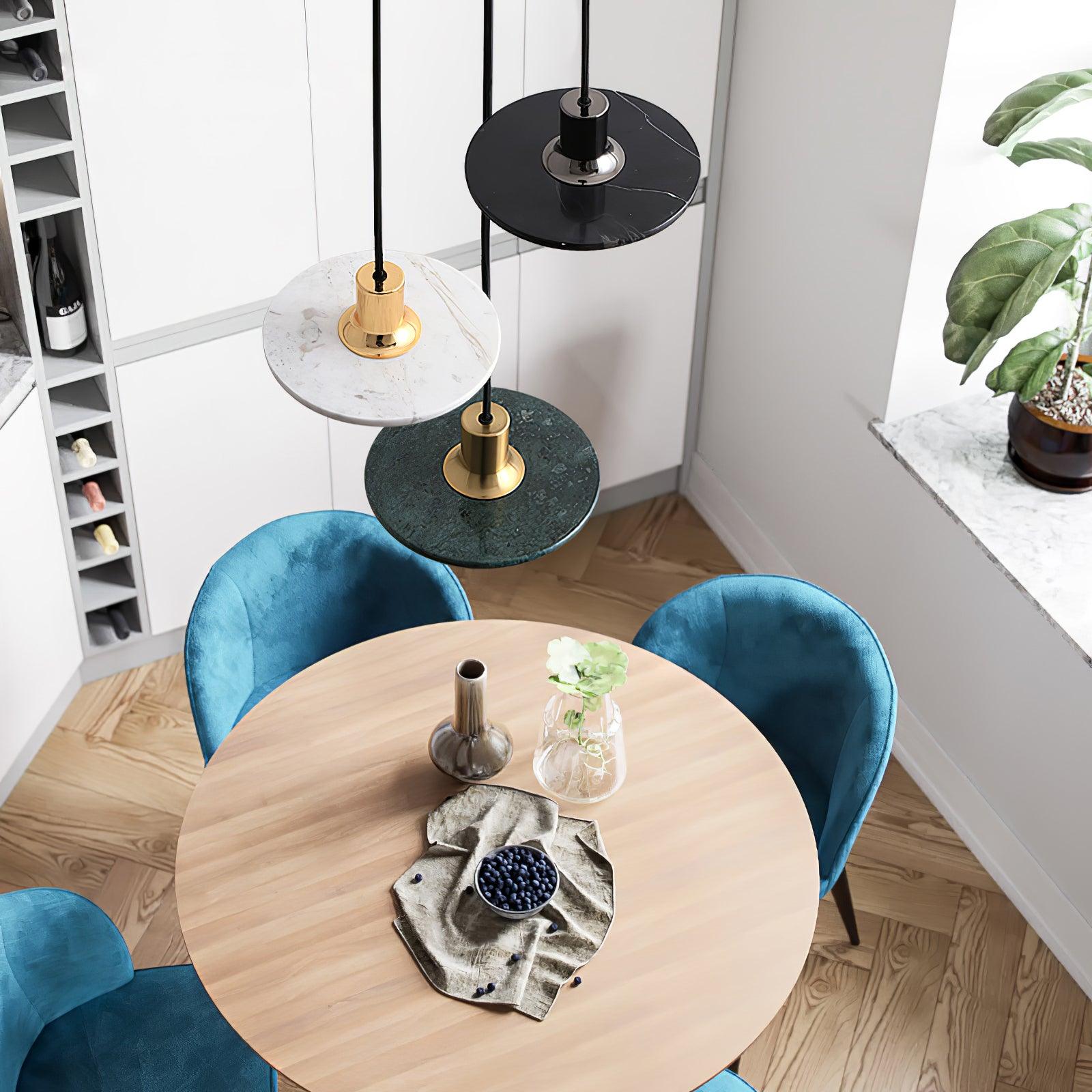 Bram Pendant Lamp Marble Double Circle Modern-Neutral Decor