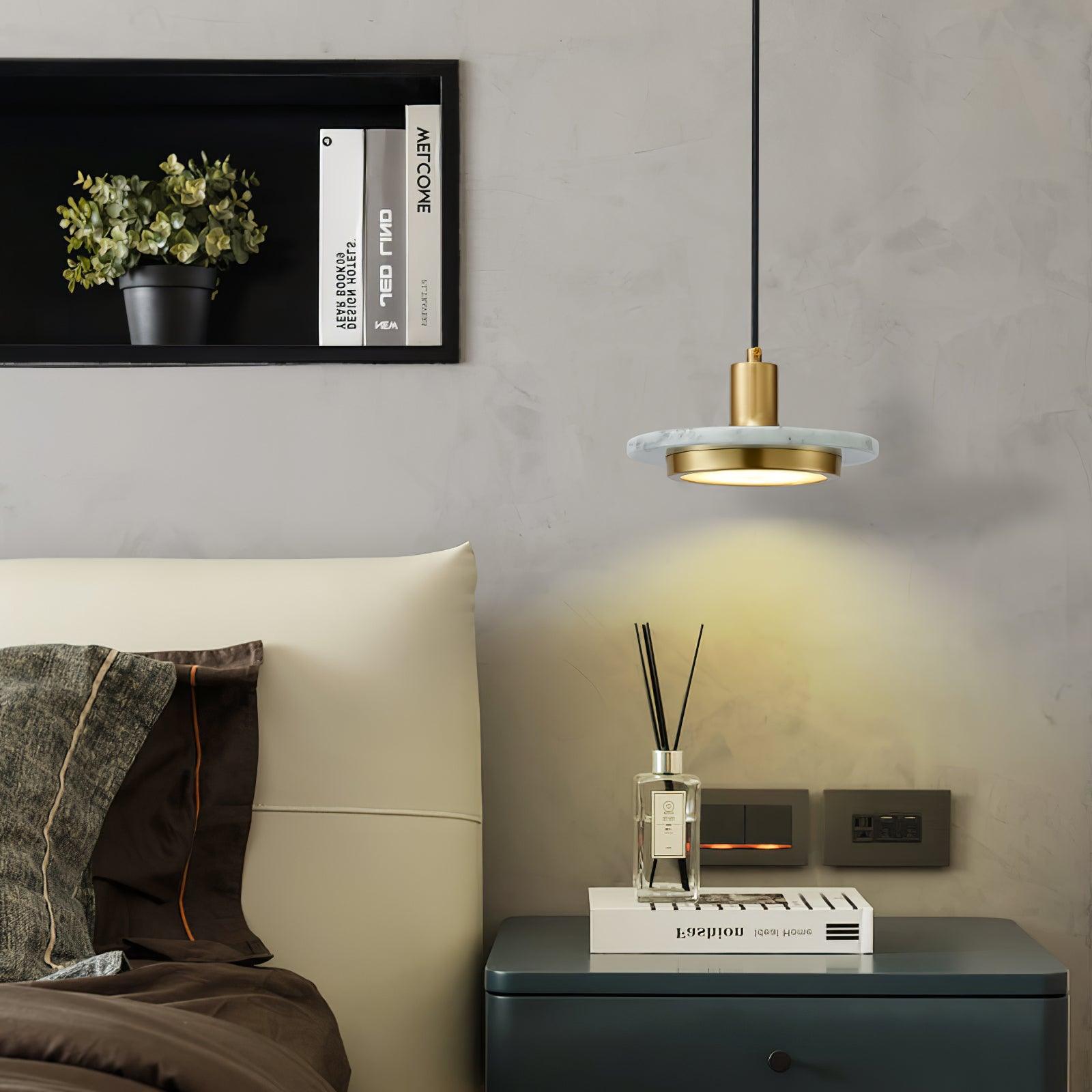 Bram Pendant Lamp Marble Double Circle Modern-Neutral Decor