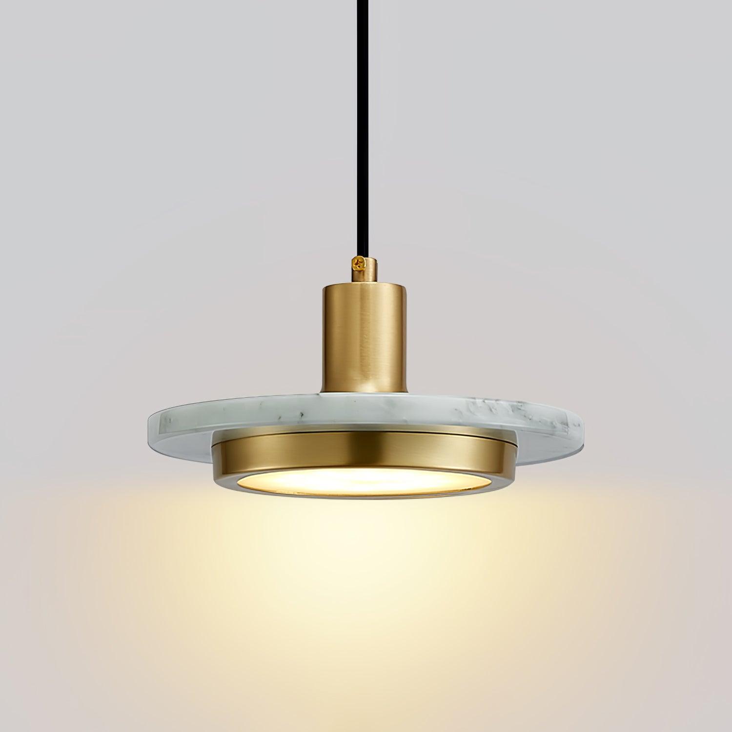 Bram Pendant Lamp Marble Double Circle Modern-Neutral Decor
