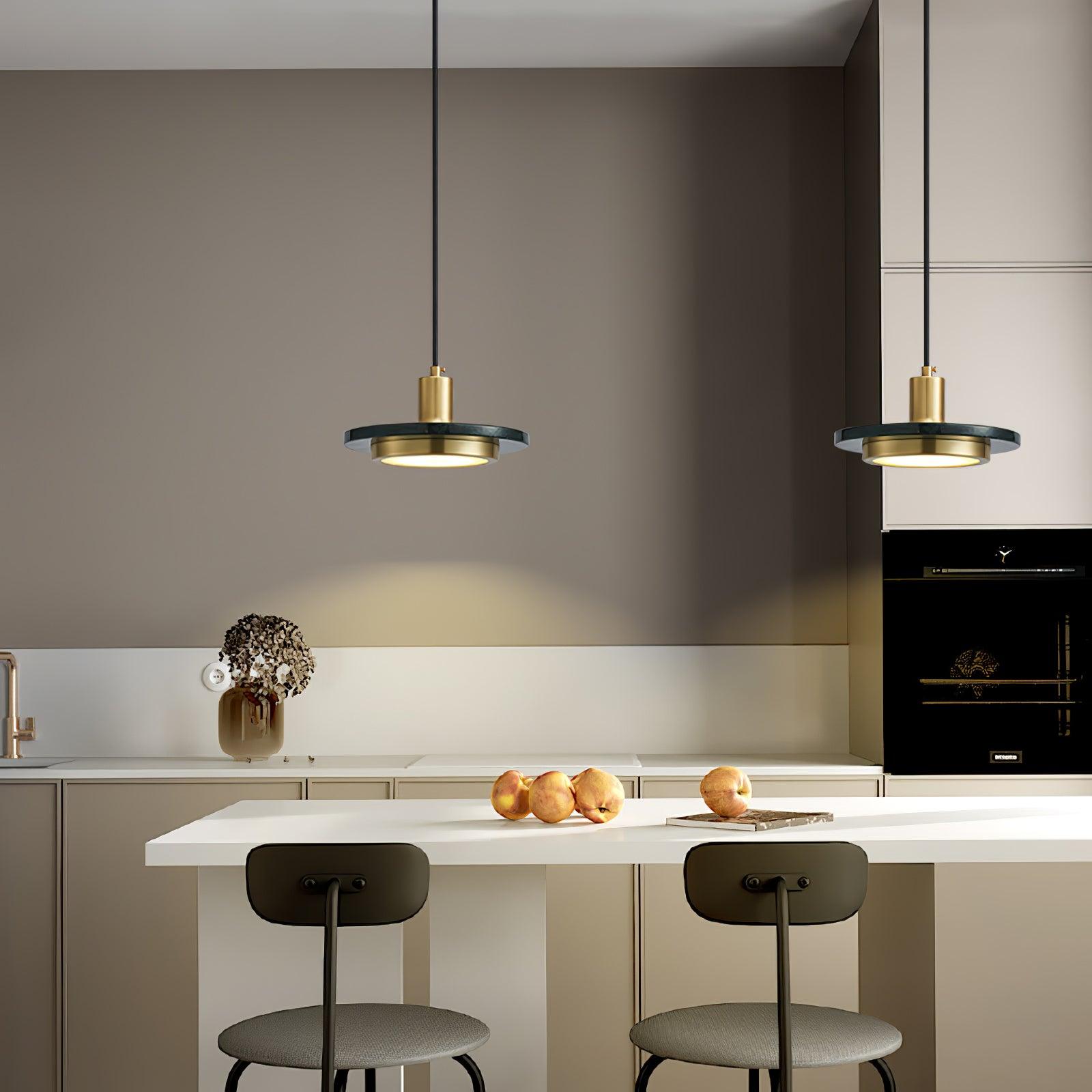 Bram Pendant Lamp Marble Double Circle Modern-Neutral Decor