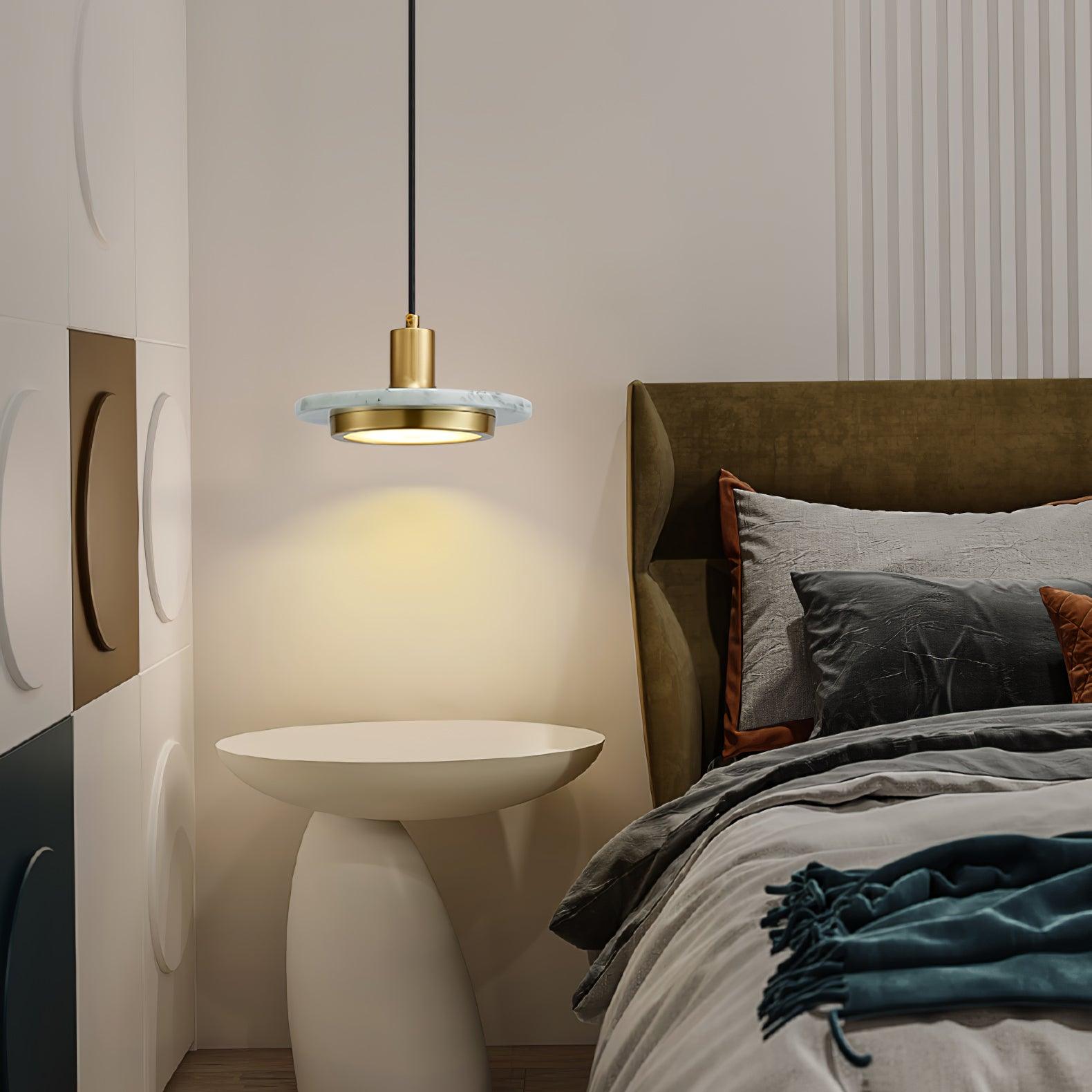 Bram Pendant Lamp Marble Double Circle Modern-Neutral Decor