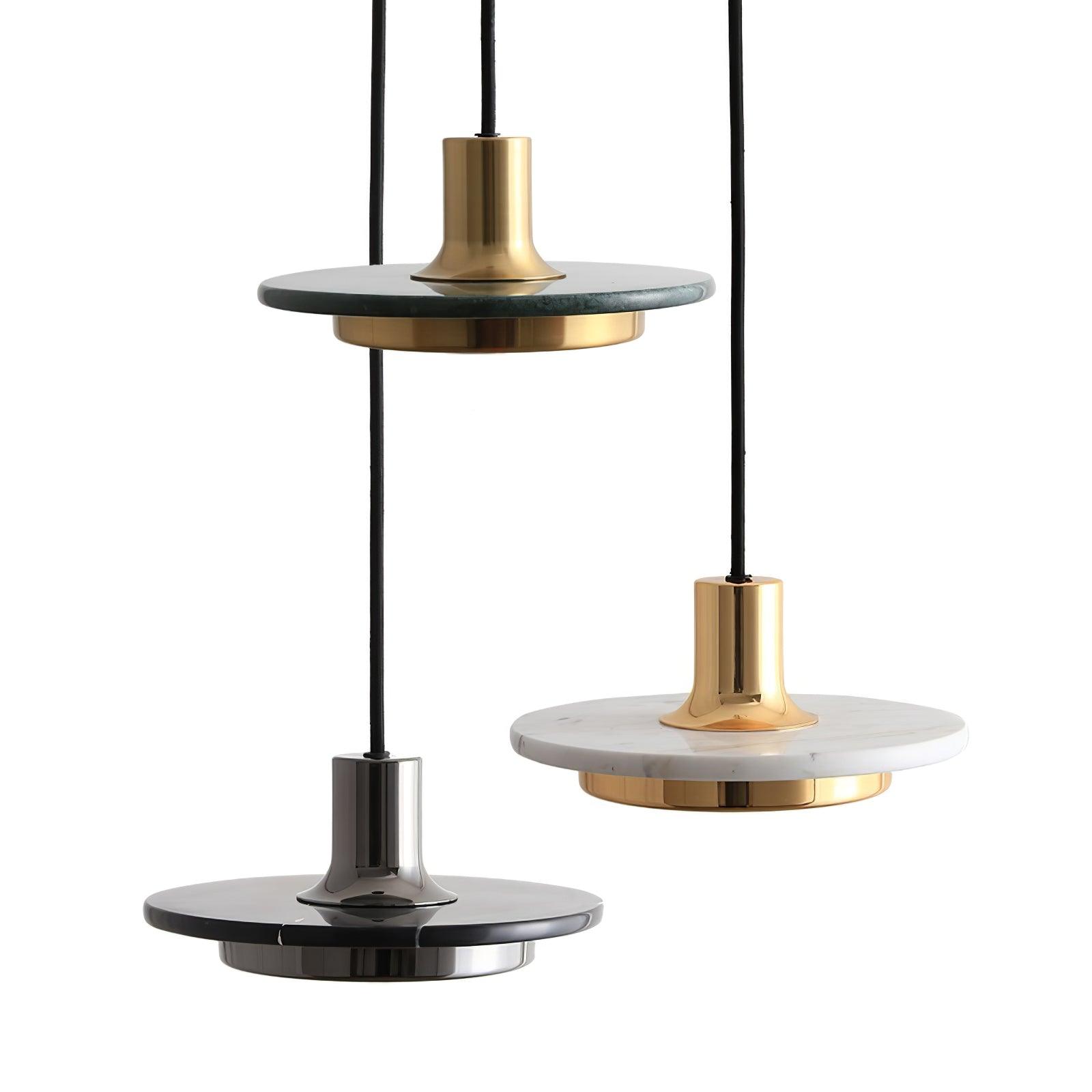 Bram Pendant Lamp Marble Double Circle Modern-Neutral Decor