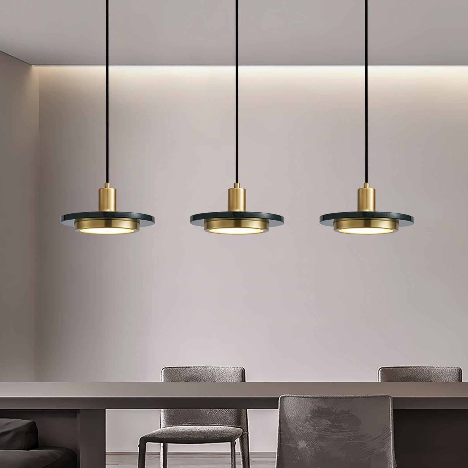 Bram Pendant Lamp Marble Double Circle Modern-Neutral Decor