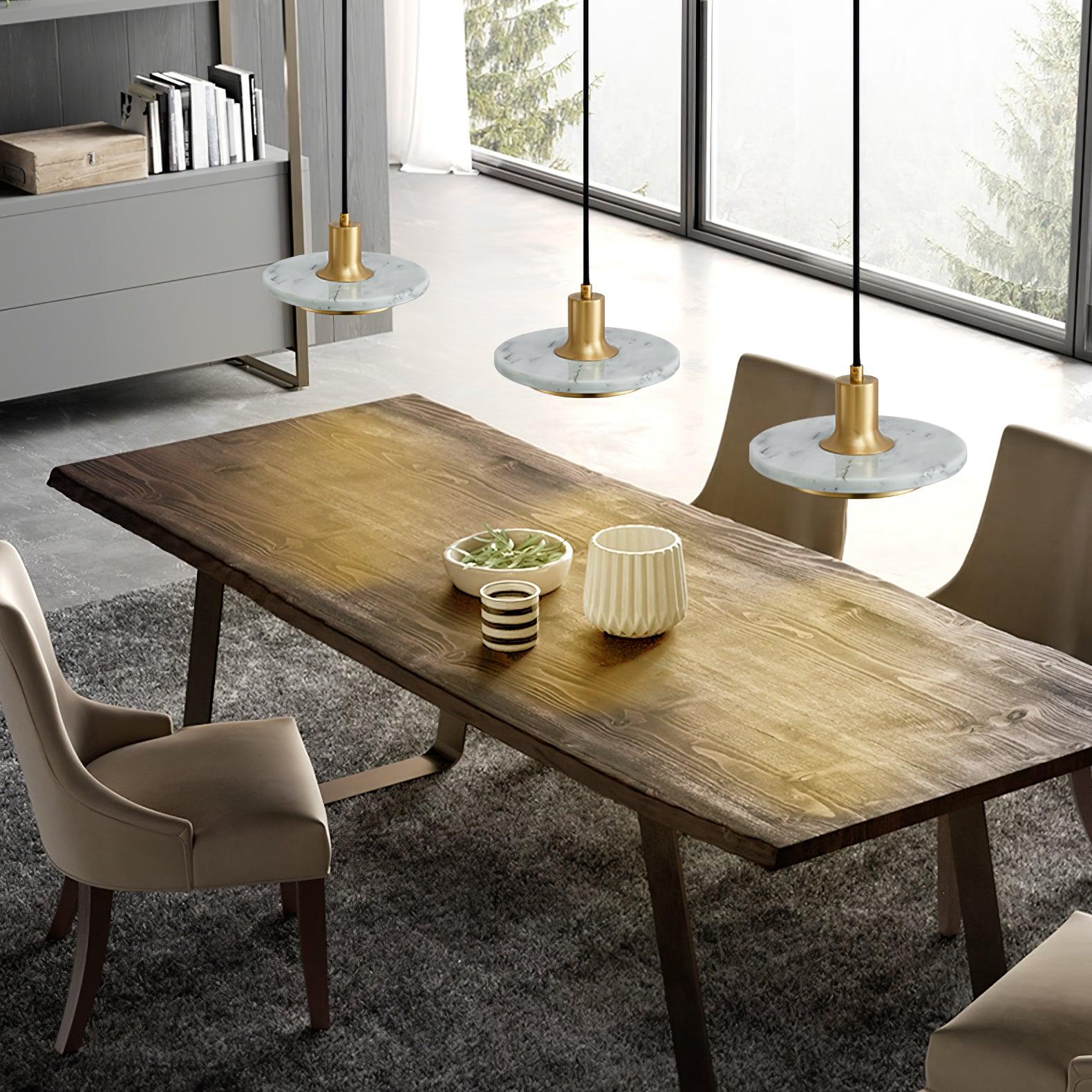 Bram Pendant Lamp Marble Double Circle Modern-Neutral Decor