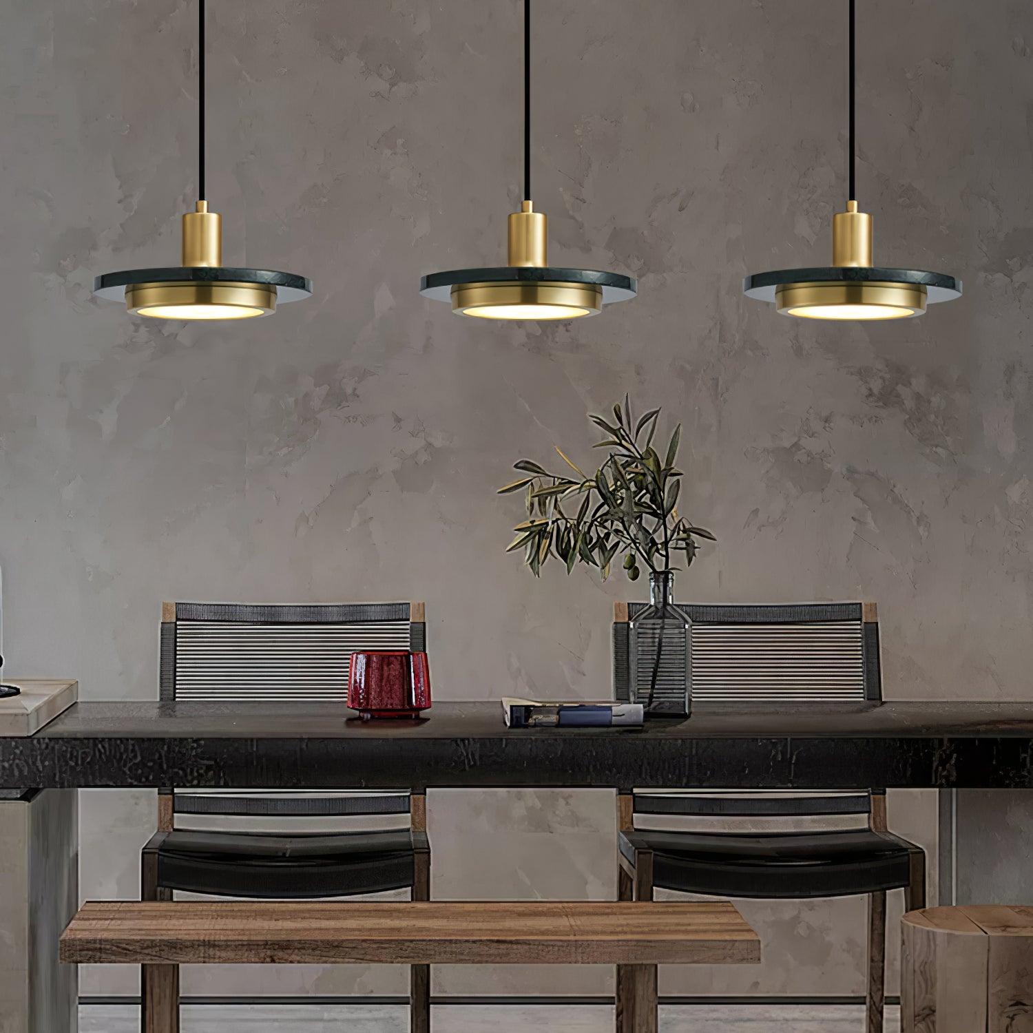 Bram Pendant Lamp Marble Double Circle Modern-Neutral Decor