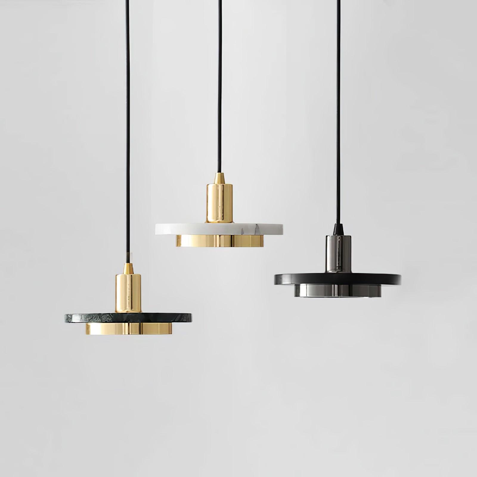 Bram Pendant Lamp Marble Double Circle Modern-Neutral Decor