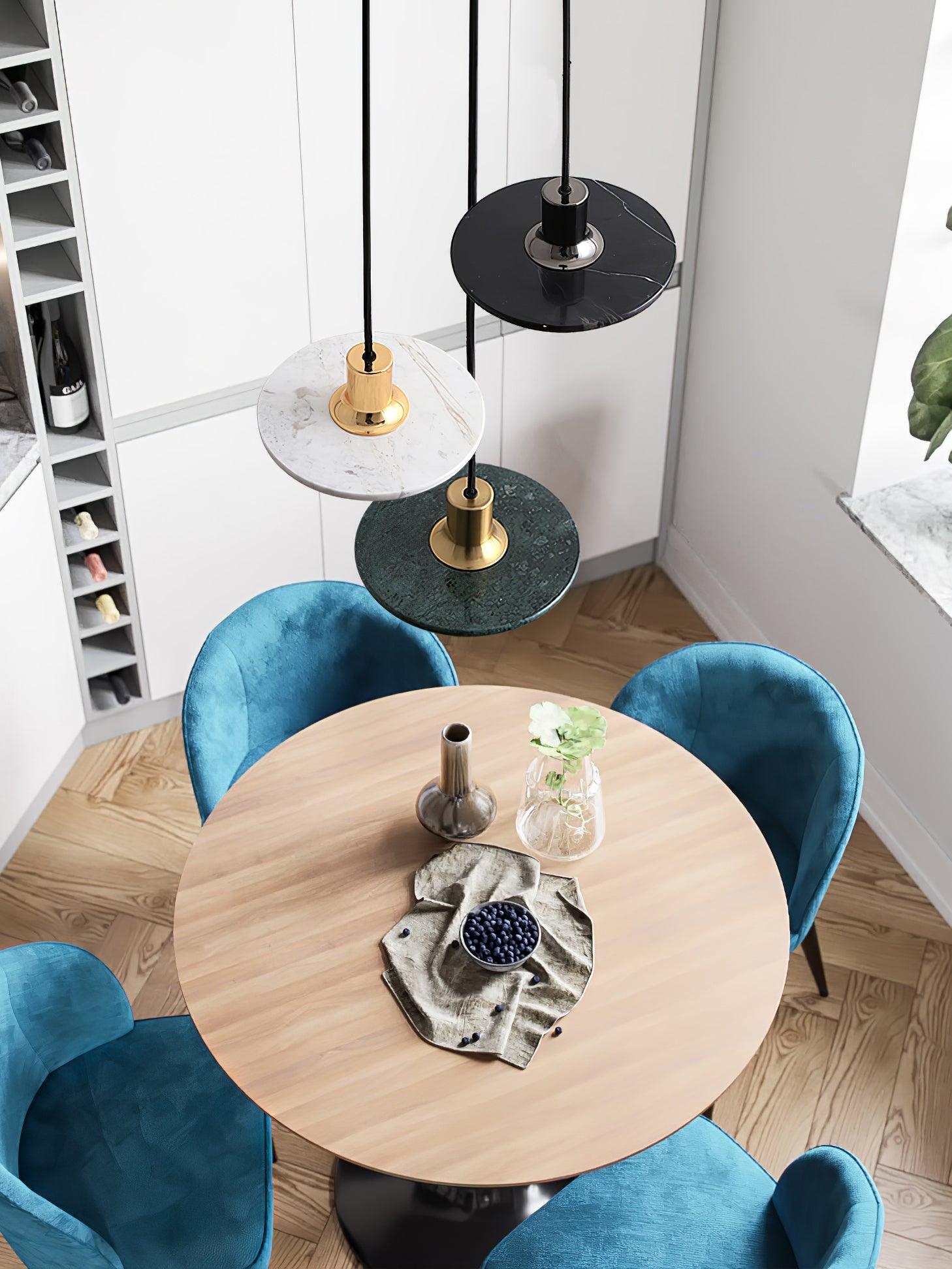 Bram Pendant Lamp Marble Double Circle Modern-Neutral Decor