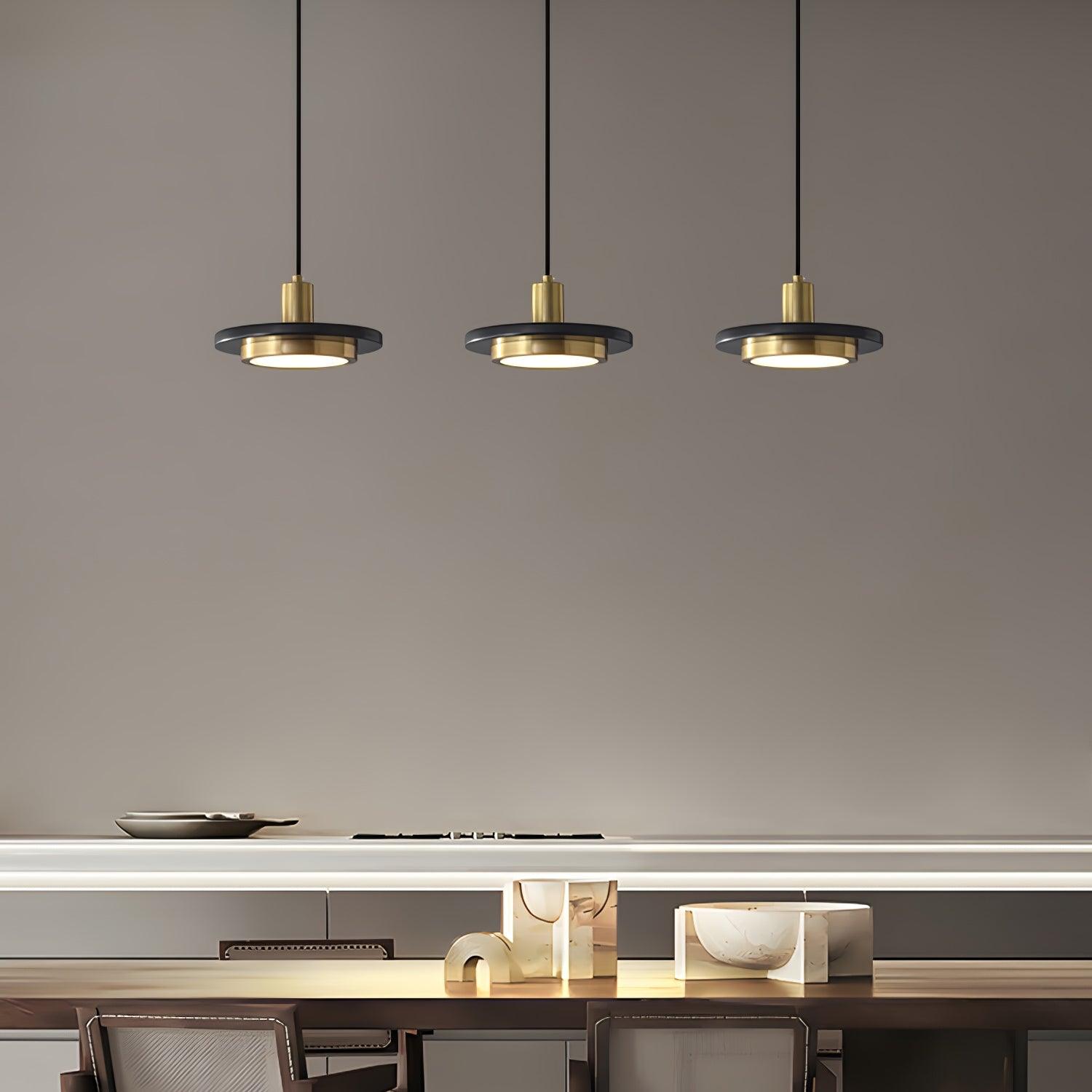 Bram Pendant Lamp Marble Double Circle Modern-Neutral Decor