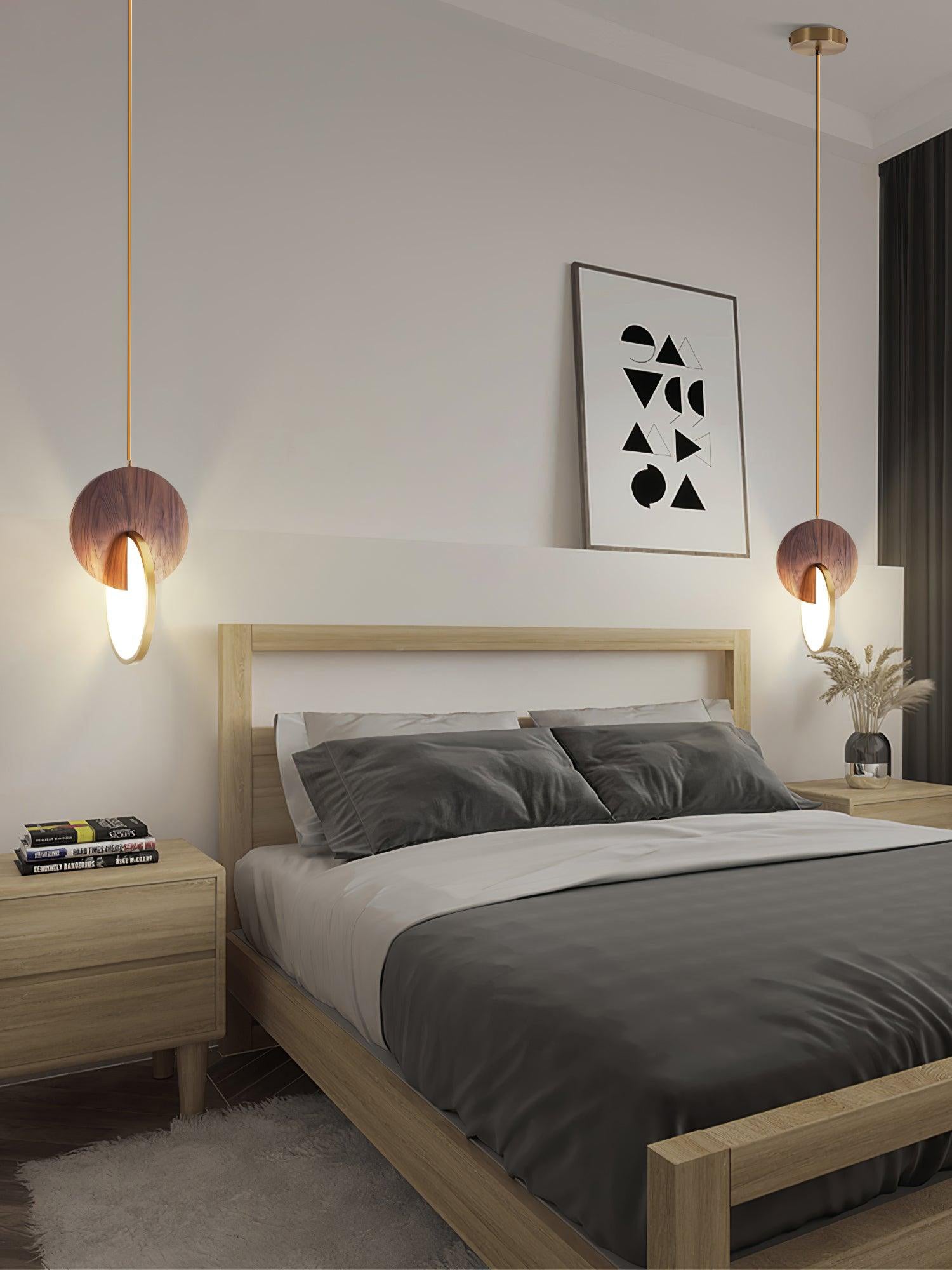 Lysola Wood Ring Pendant Light-Neutral Decor