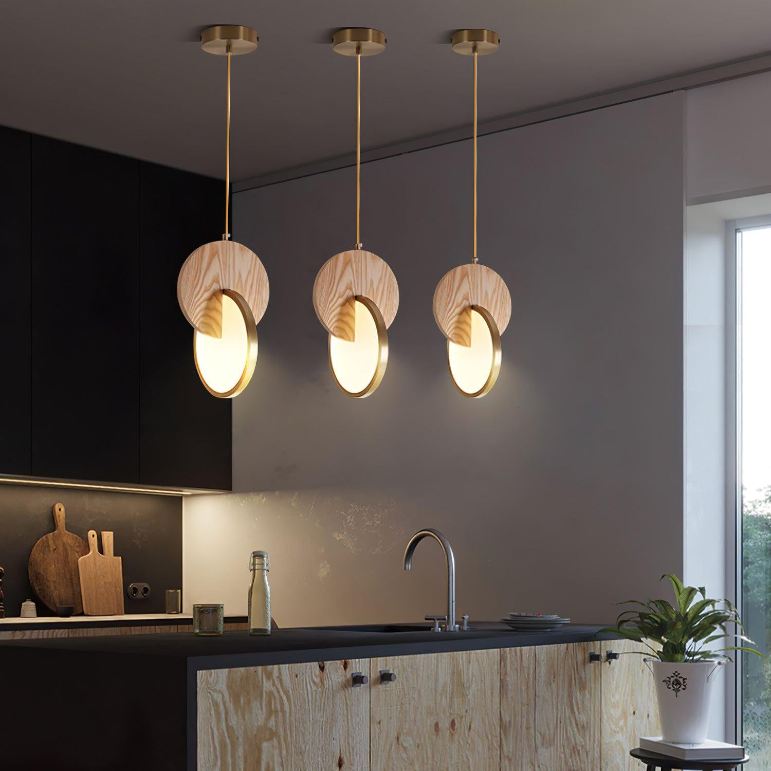 Lysola Wood Ring Pendant Light-Neutral Decor