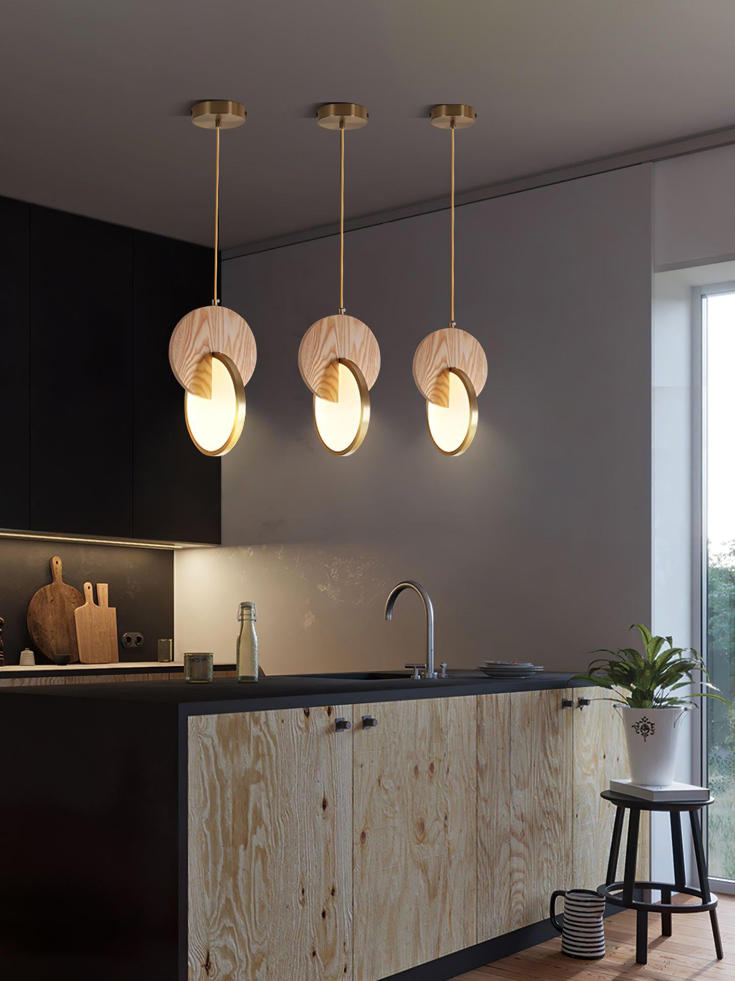 Lysola Wood Ring Pendant Light-Neutral Decor