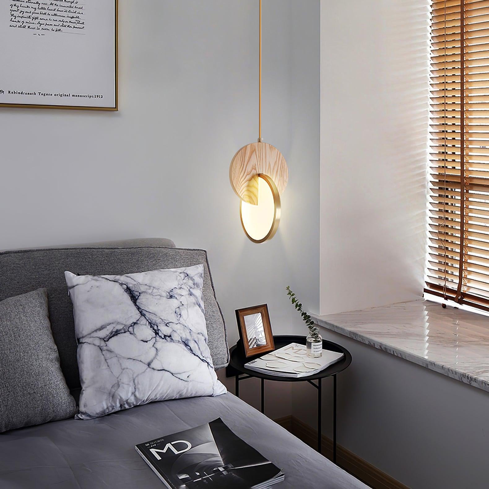Lysola Wood Ring Pendant Light-Neutral Decor