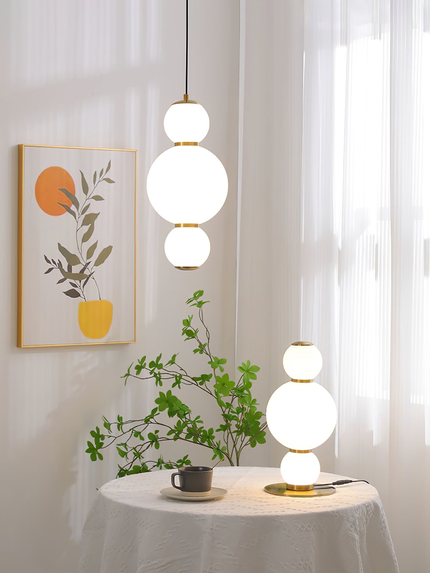 Frankie Minimalist Glass Pendant Light-Neutral Decor