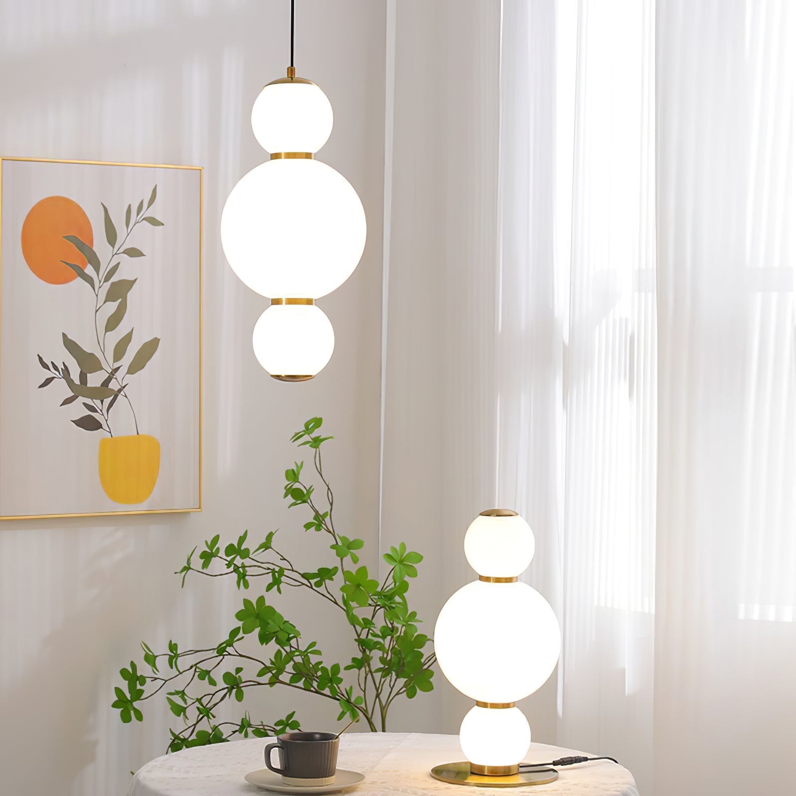 Frankie Minimalist Glass Pendant Light-Neutral Decor