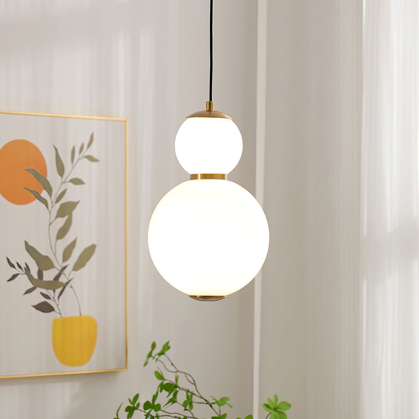 Frankie Minimalist Glass Pendant Light-Neutral Decor