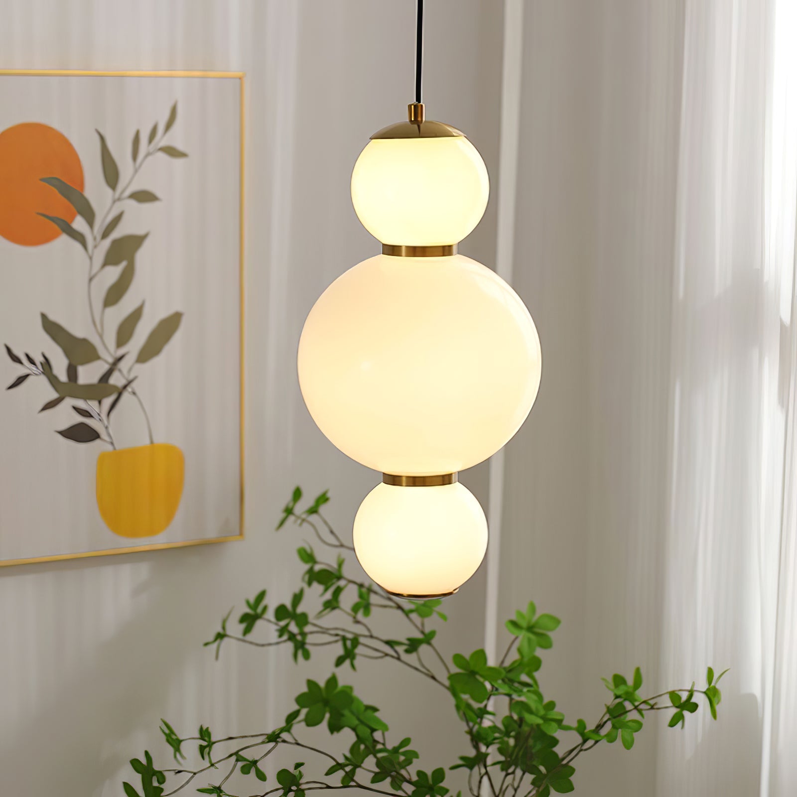 Frankie Minimalist Glass Pendant Light-Neutral Decor