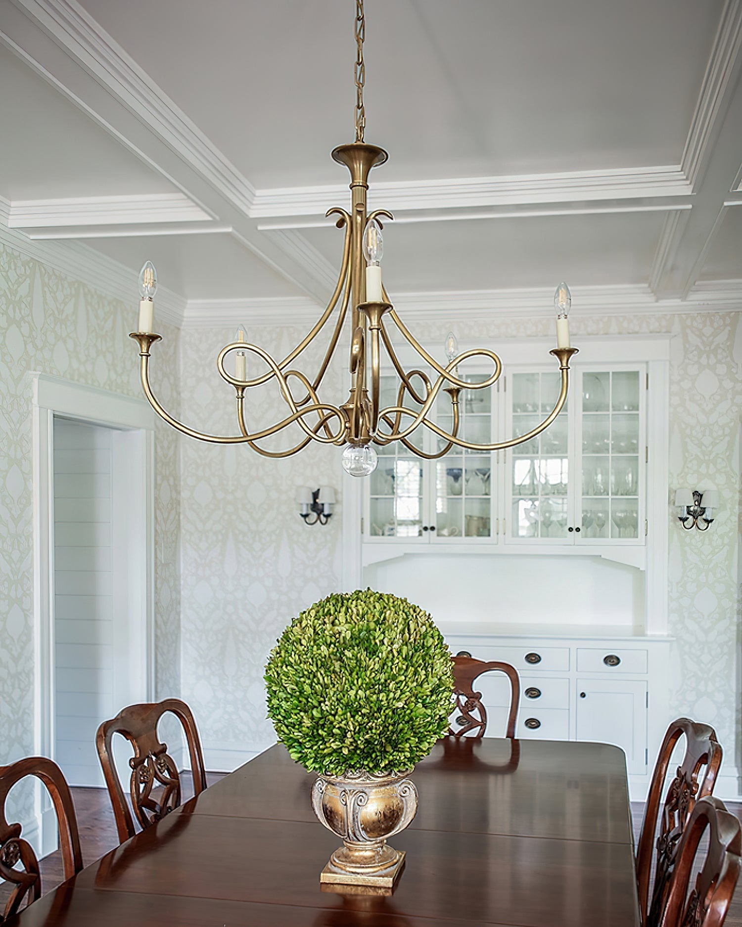 Efra Chandelier Brass Double Twist Candelabra Crystal-Neutral Decor