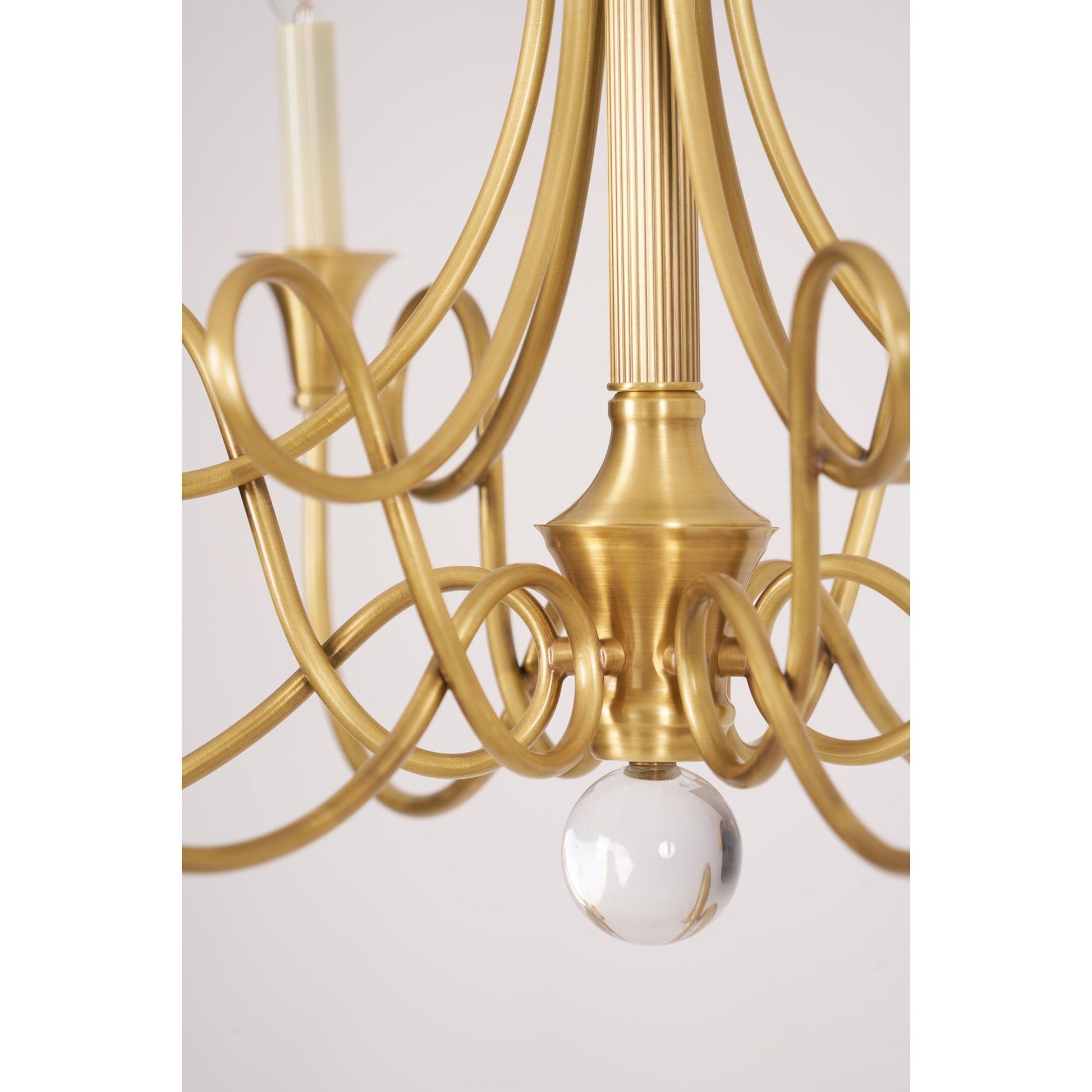 Efra Chandelier Brass Double Twist Candelabra Crystal-Neutral Decor