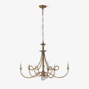 Efra Chandelier Brass Double Twist Candelabra Crystal-Neutral Decor