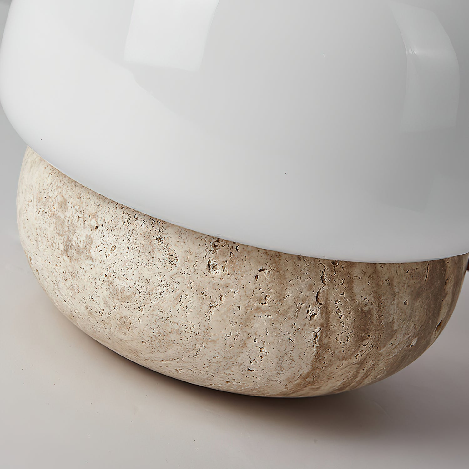 Eldoreth Dome Base Travertine Table Lamp-Neutral Decor