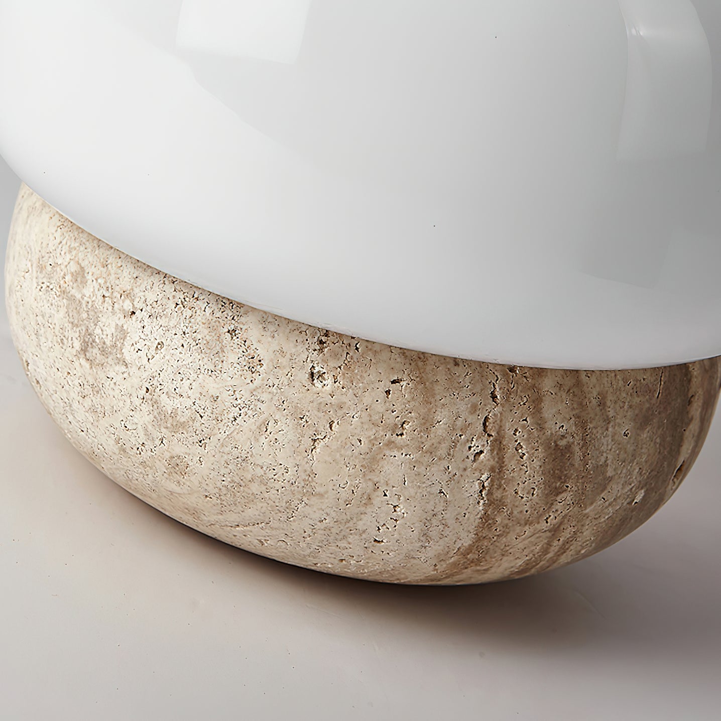 Eldoreth Dome Base Travertine Table Lamp-Neutral Decor