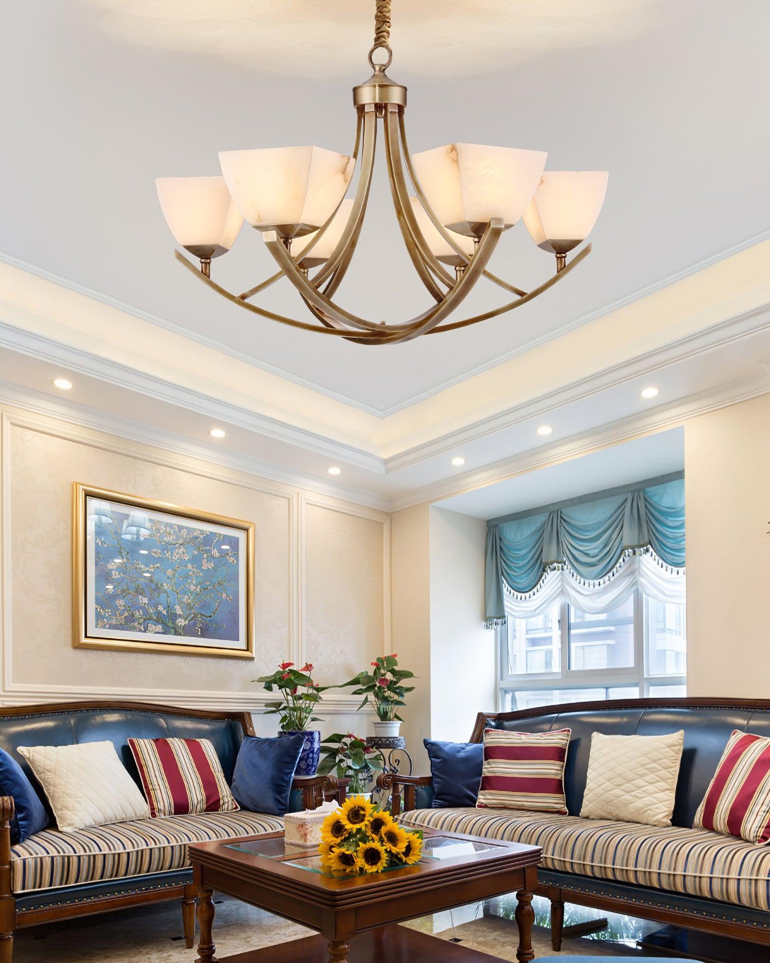 Crown Classic Brass Chandelier-Neutral Decor