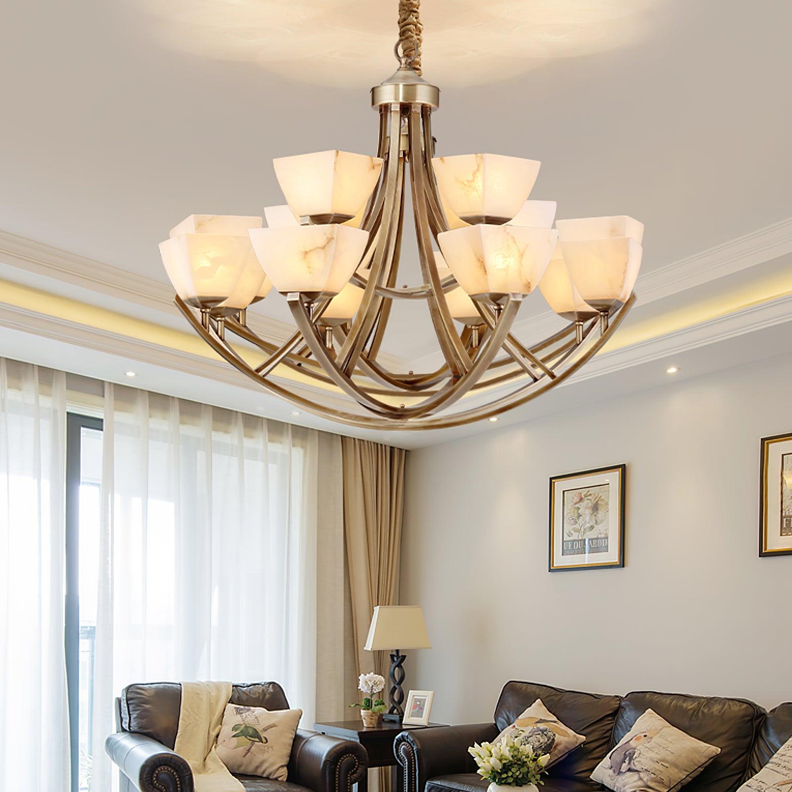 Crown Classic Brass Chandelier-Neutral Decor